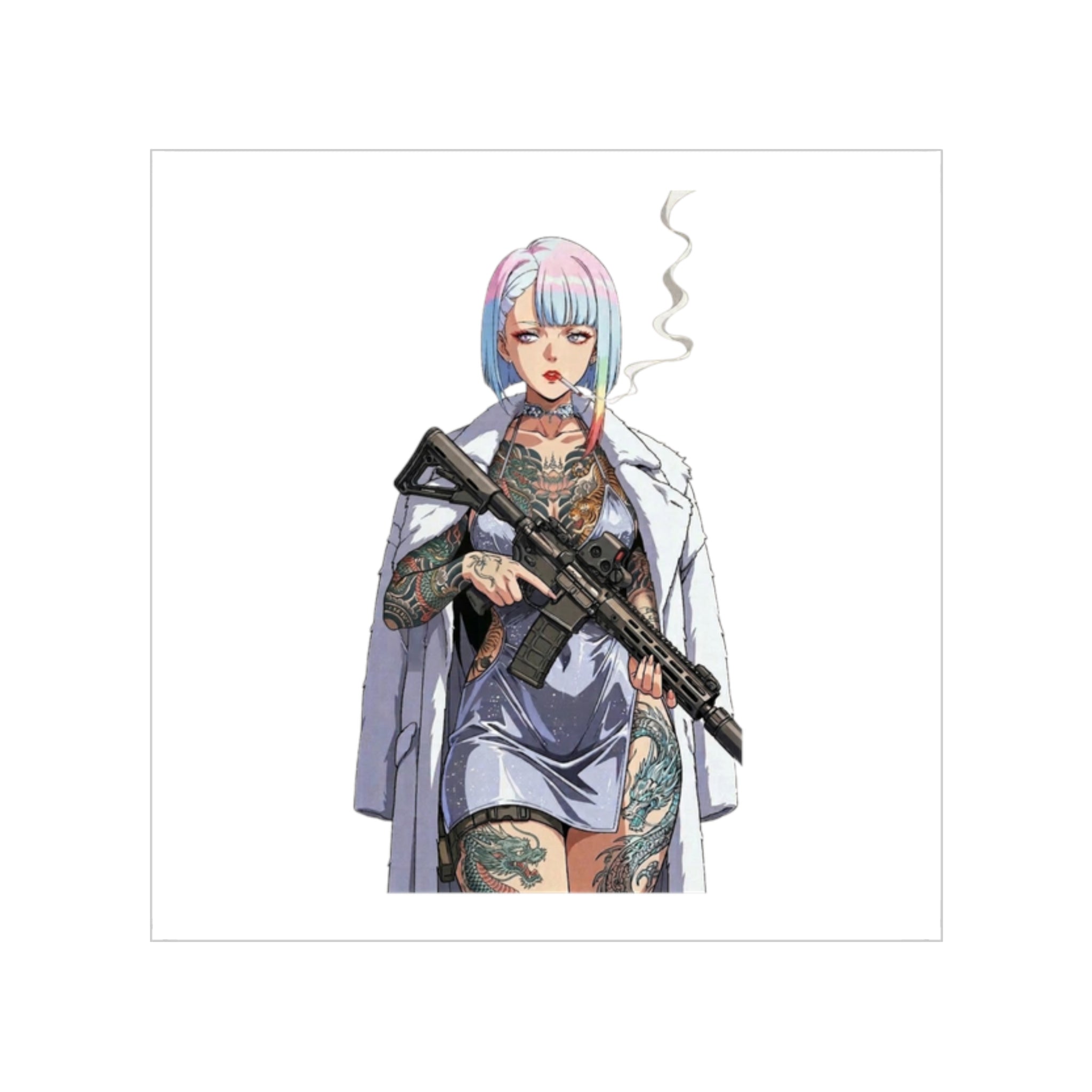 Lucyna Tattoo Tactical Waifu Sticker