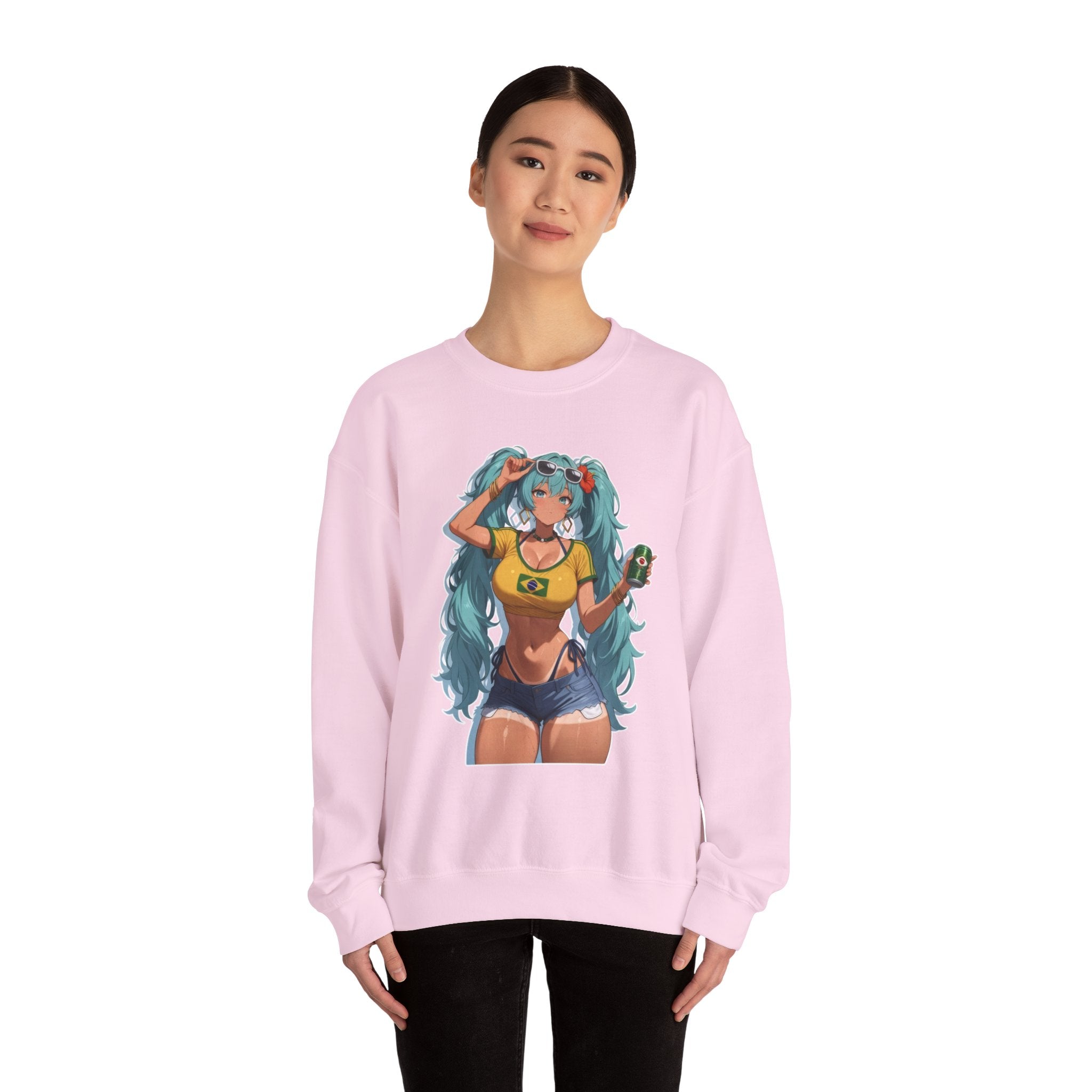Hatsune Miku Brazil Girl Unisex Heavy Blend™ Crewneck Sweatshirt