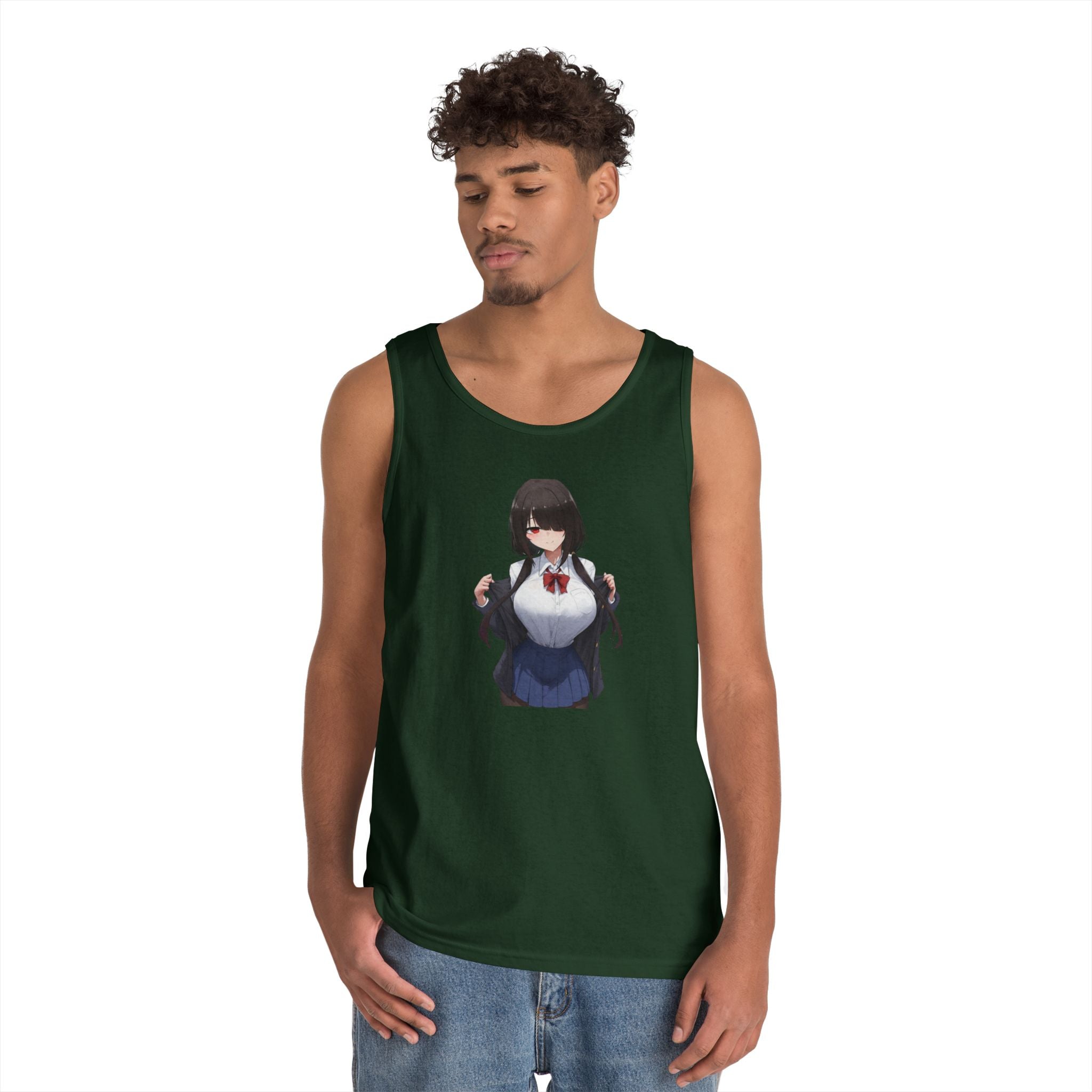 Tokisaki Kurum Schoolgirl Gothic Seductive Heavy Cotton Tank Top