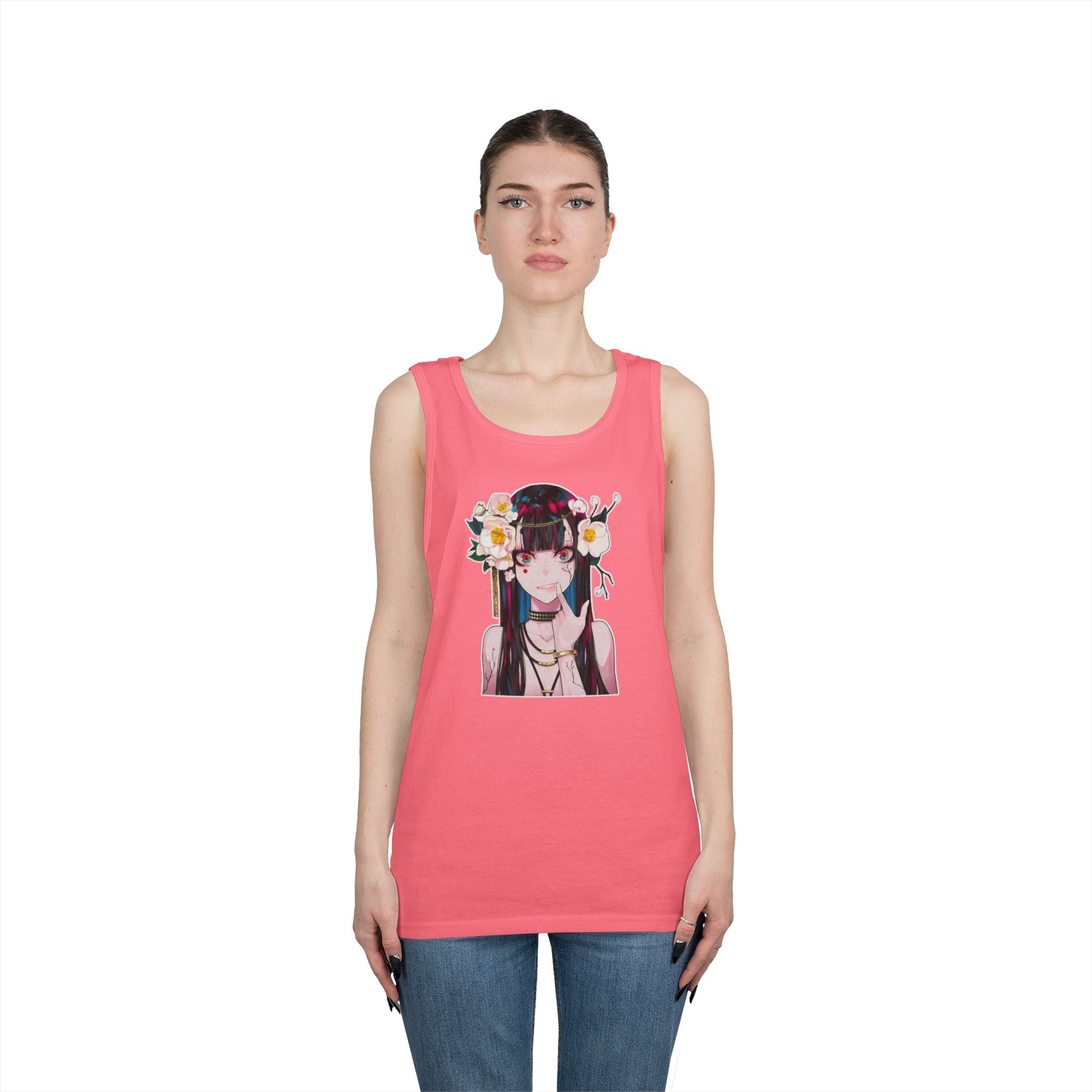 Vampire Girl Dark Fantasy Heavy Cotton Tank Top