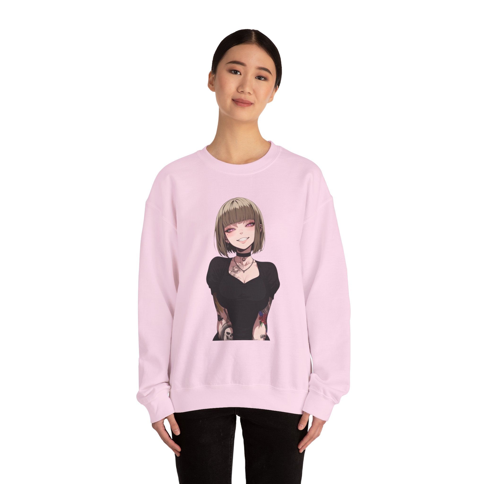 Sexy Style Himiko Toga Skull Tattooed Unisex Heavy Blend™ Crewneck Sweatshirt