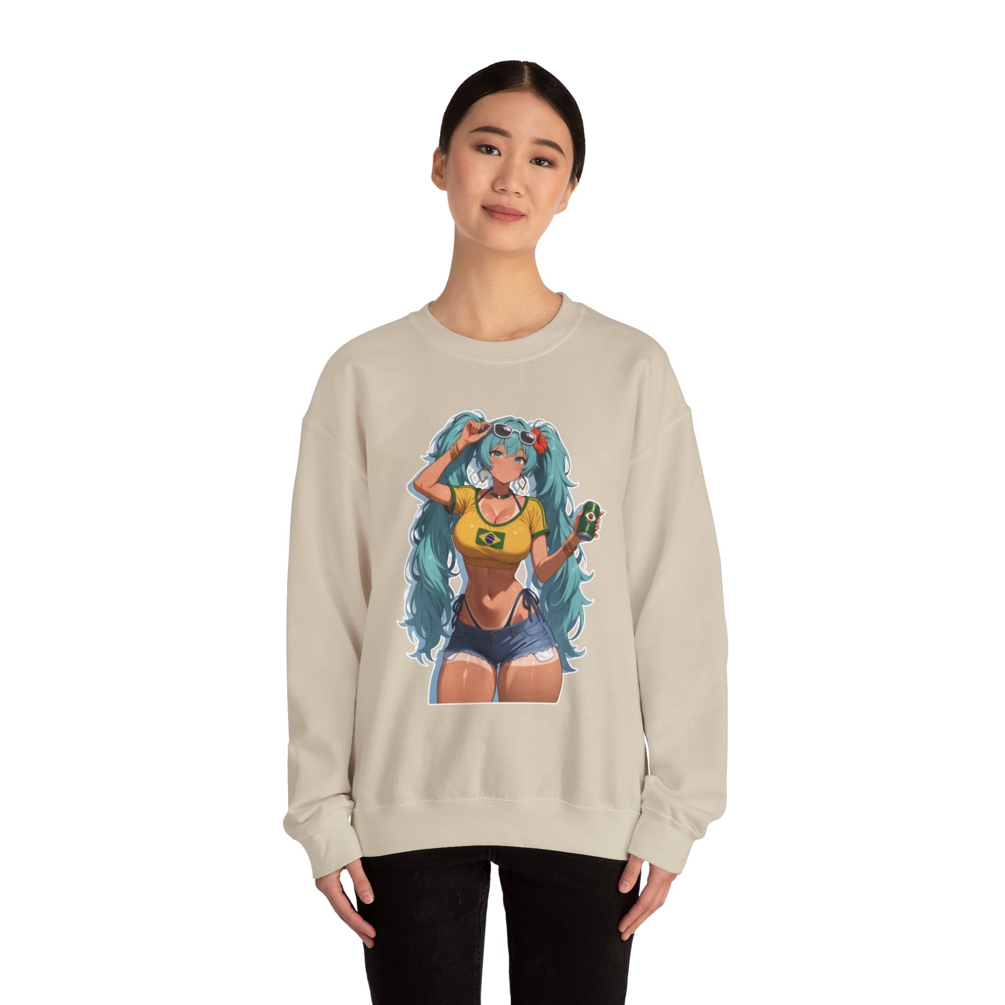 Hatsune Miku Brazil Girl Unisex Heavy Blend™ Crewneck Sweatshirt
