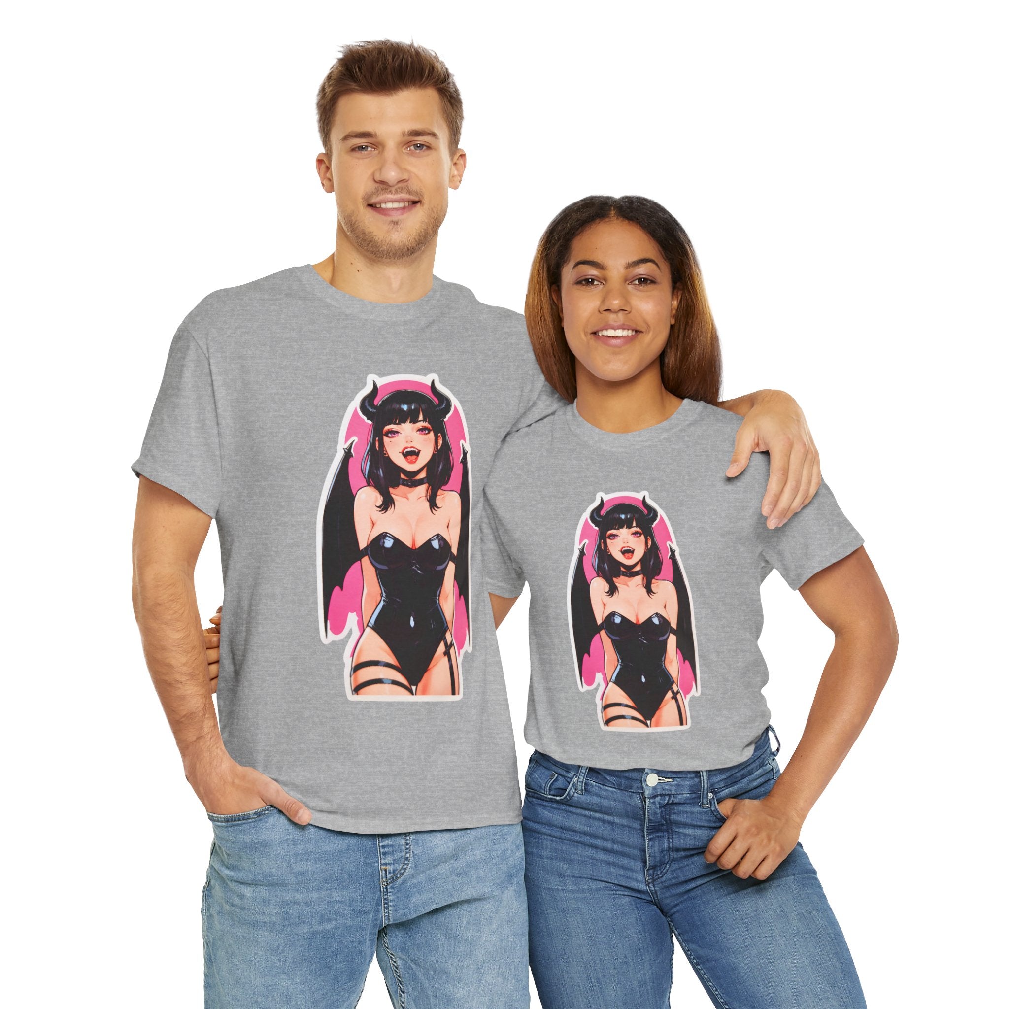 Succubus Ahegao Dark Gothic Unisex Heavy Cotton Tee
