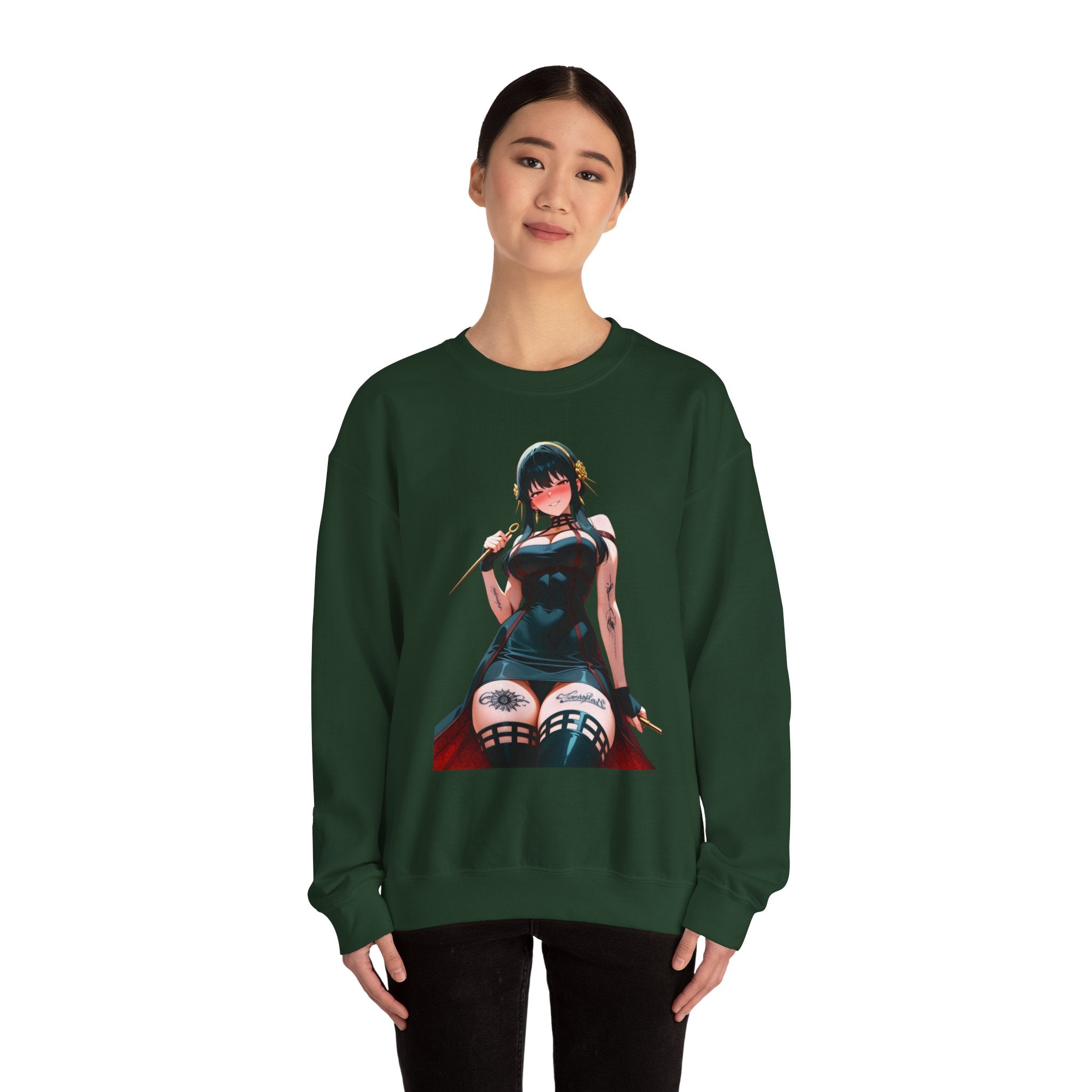 Yor Forger Assassin Gothic Tattooed Unisex Heavy Blend™ Crewneck Sweatshirt