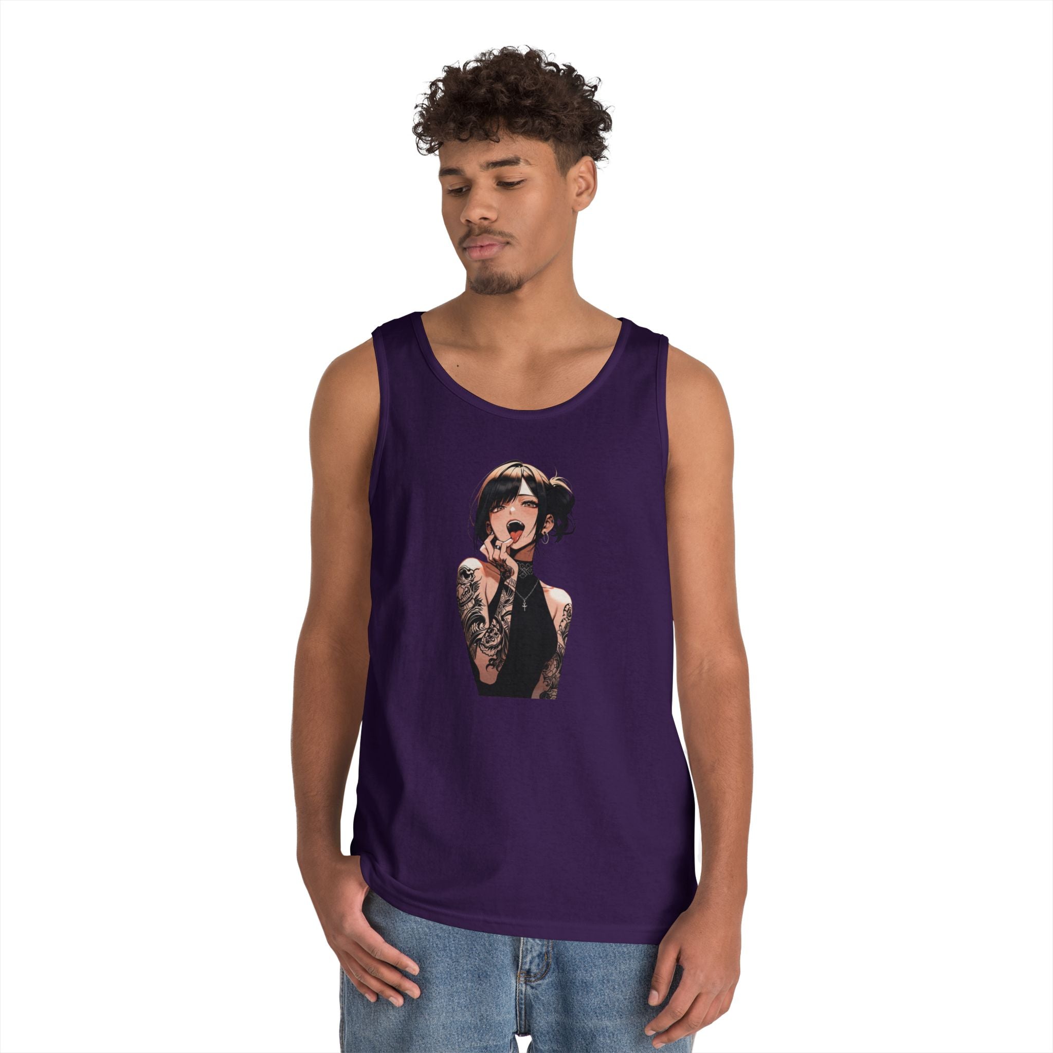 Gothic Himiko Toga Tattooed Ahegao Heavy Cotton Tank Top
