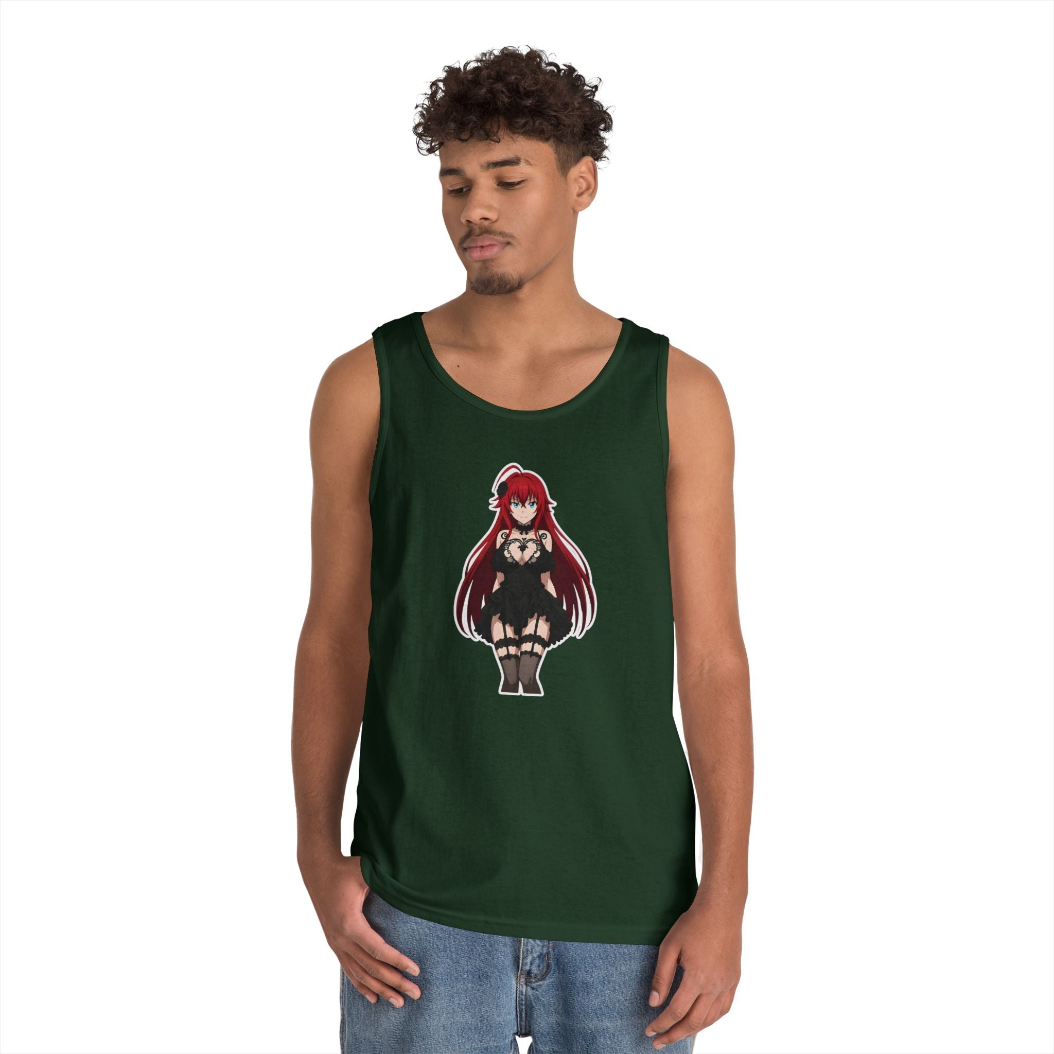 Rias Gremory Gothic Style Waifu Heavy Cotton Tank Top
