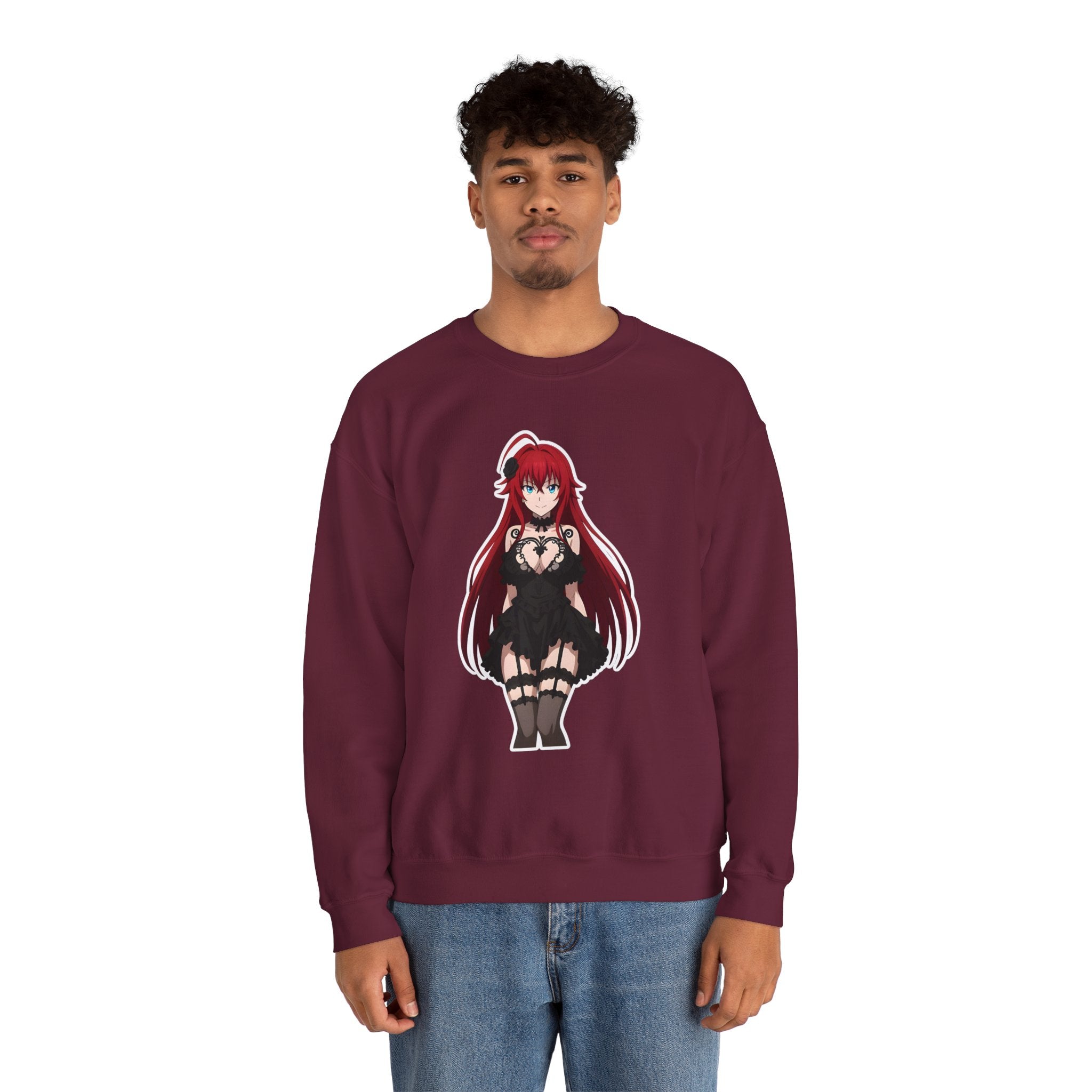 Rias Gremory Gothic Style Waifu Unisex Heavy Blend™ Crewneck Sweatshirt