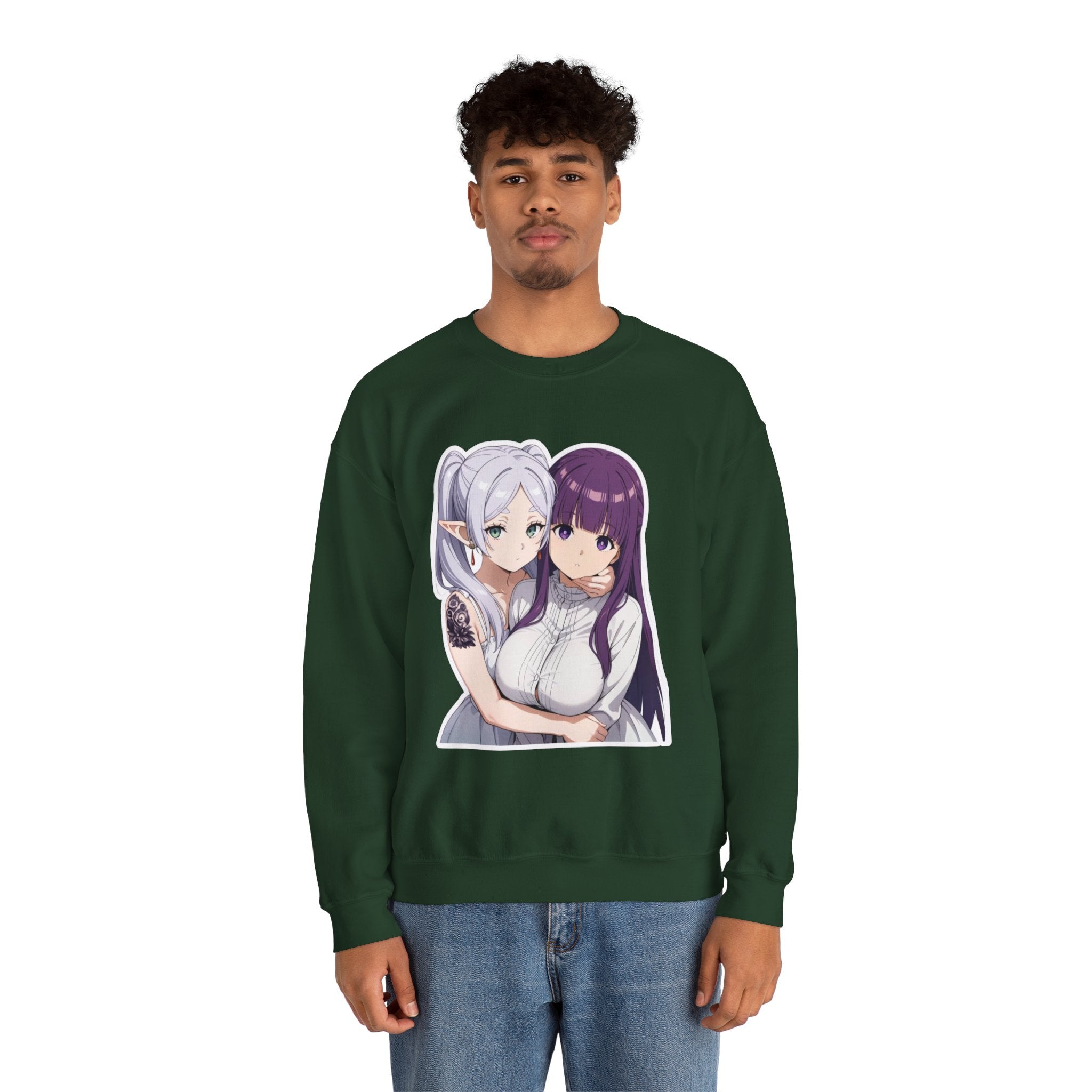 Fern x Frieren Waifu Unisex Heavy Blend™ Crewneck Sweatshirt