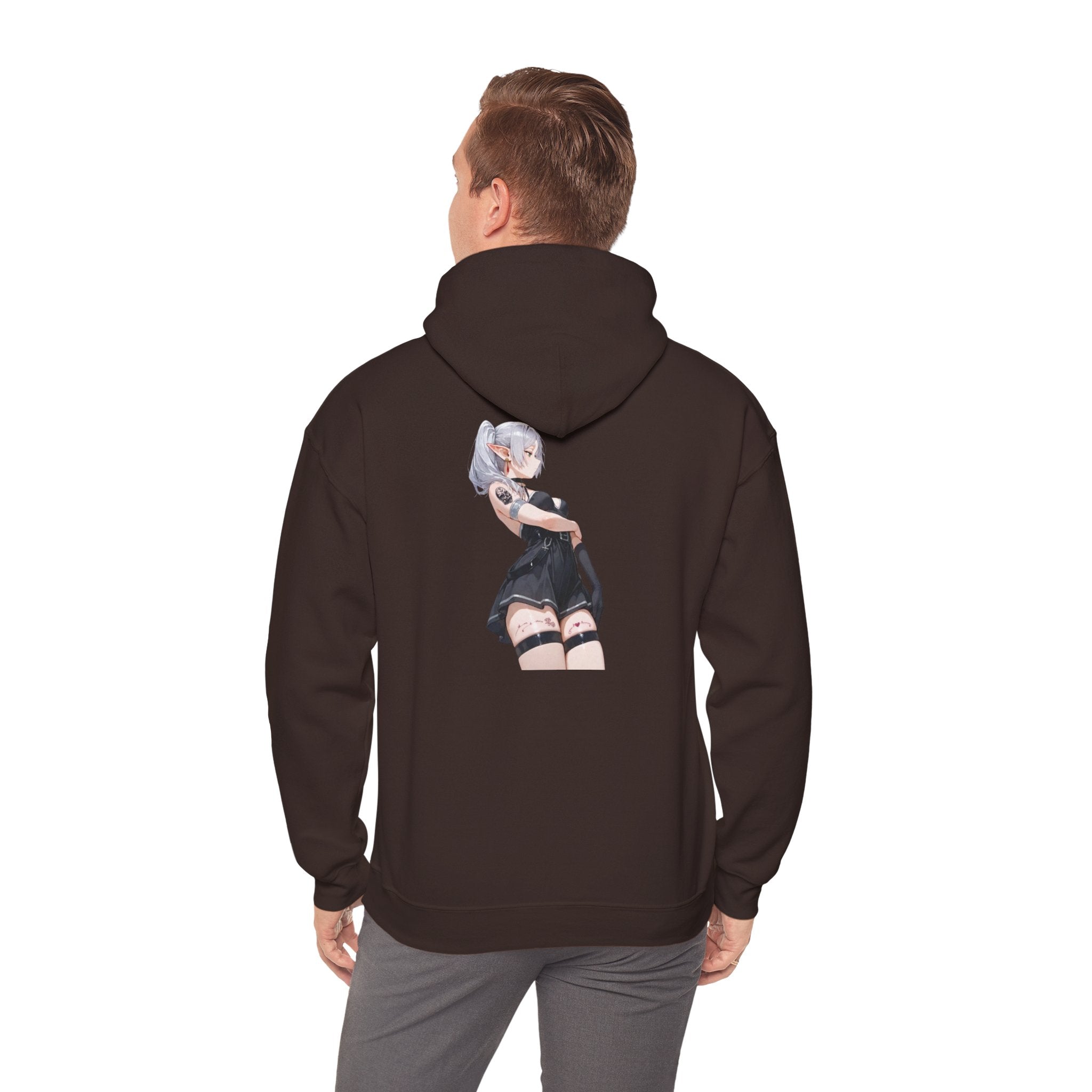 Sexy Frieren Tattooed Black Outfit Unisex Heavy Blend™ Hooded Sweatshirt