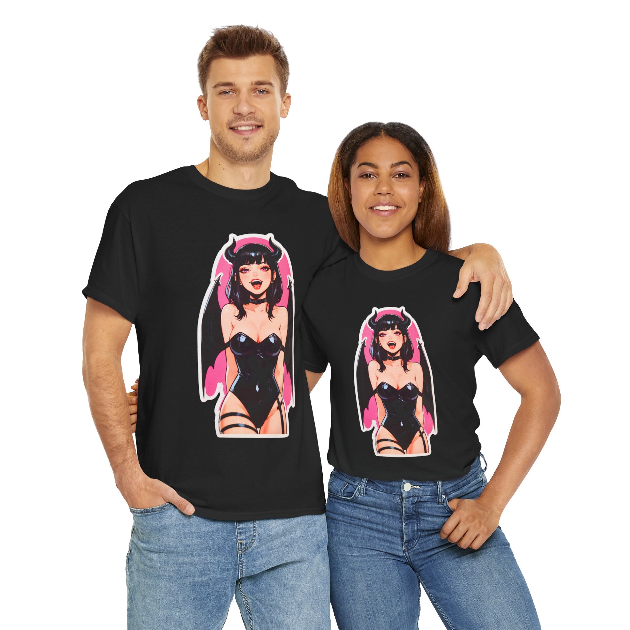 Succubus Ahegao Dark Gothic Unisex Heavy Cotton Tee