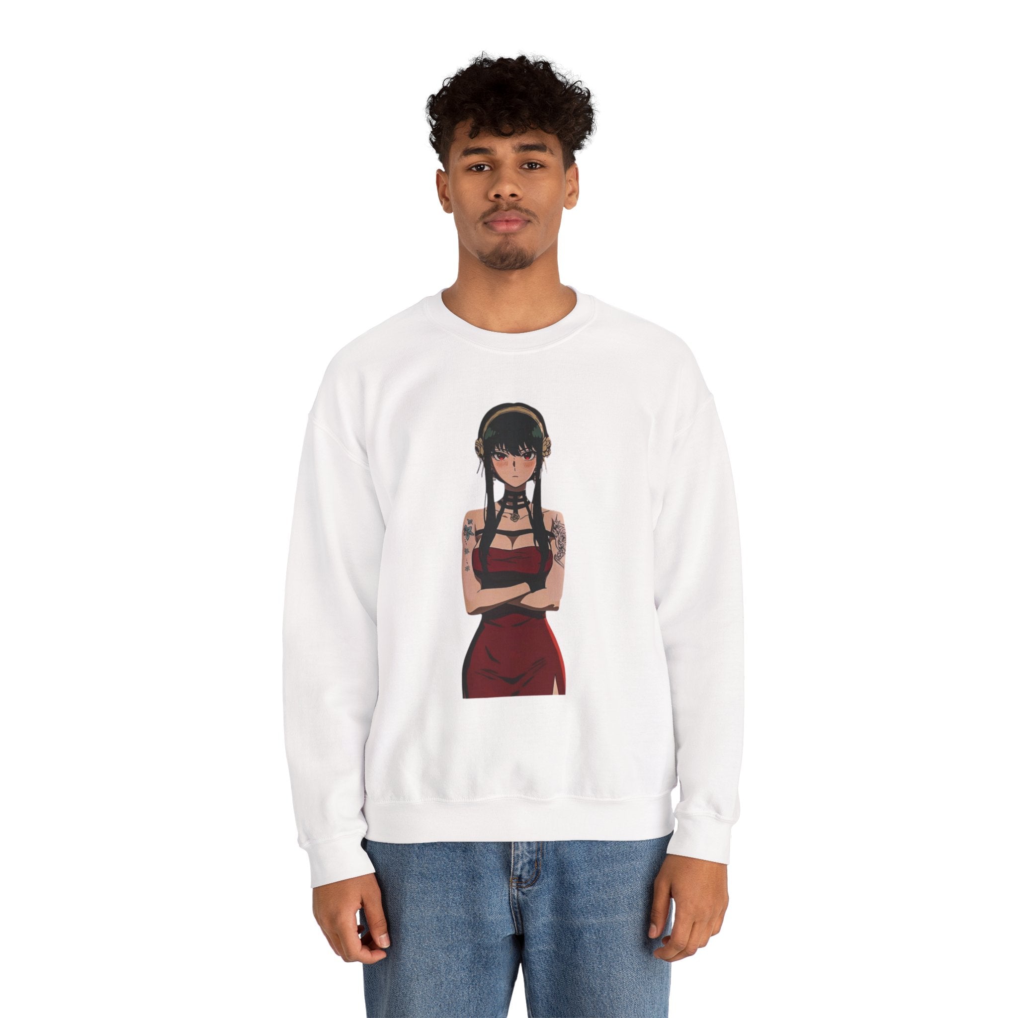 Yor Forger Elegant Tattooed Anime Unisex Heavy Blend™ Crewneck Sweatshirt
