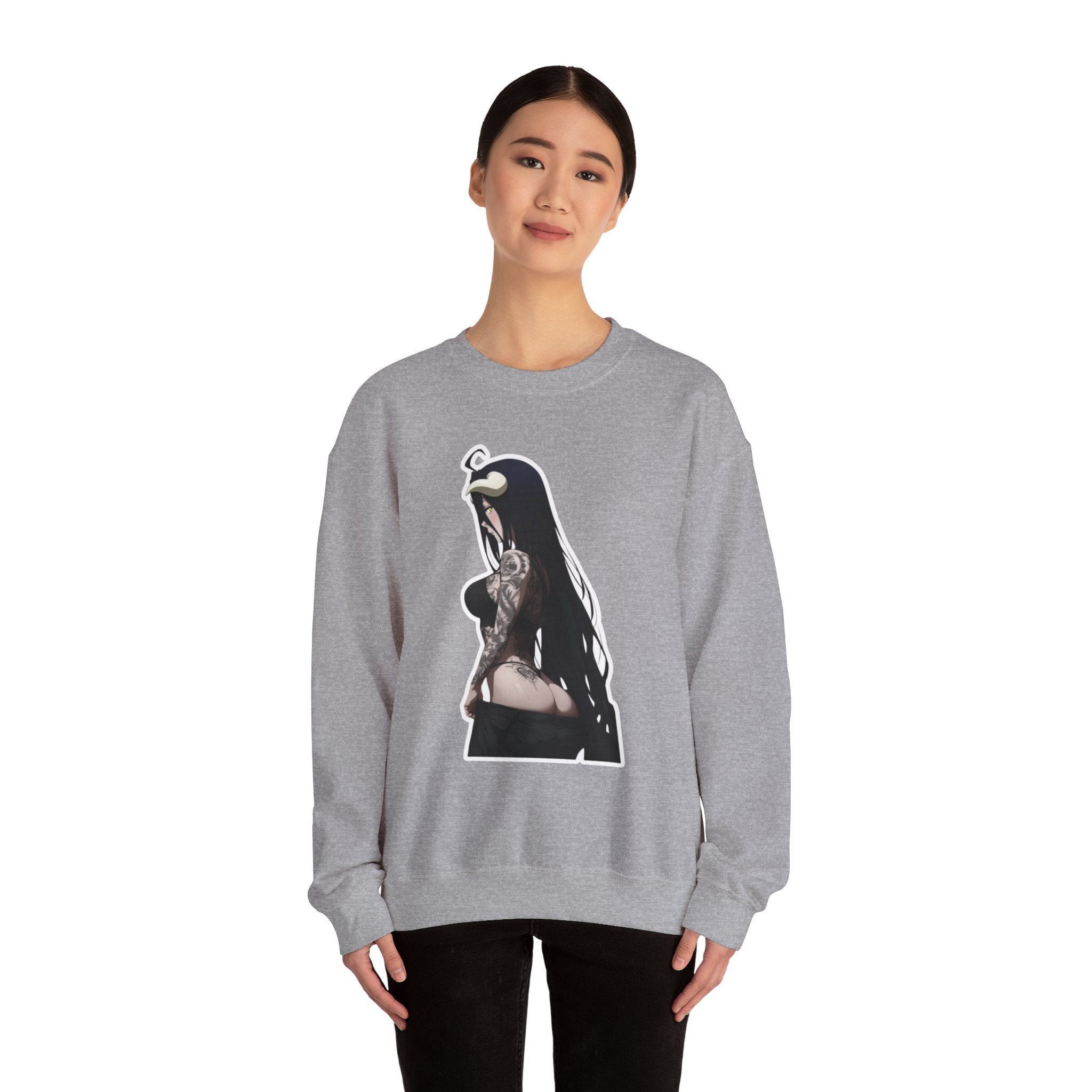 Albedo From Overlord Gothic Tattooed Unisex Heavy Blend™ Crewneck Sweatshirt
