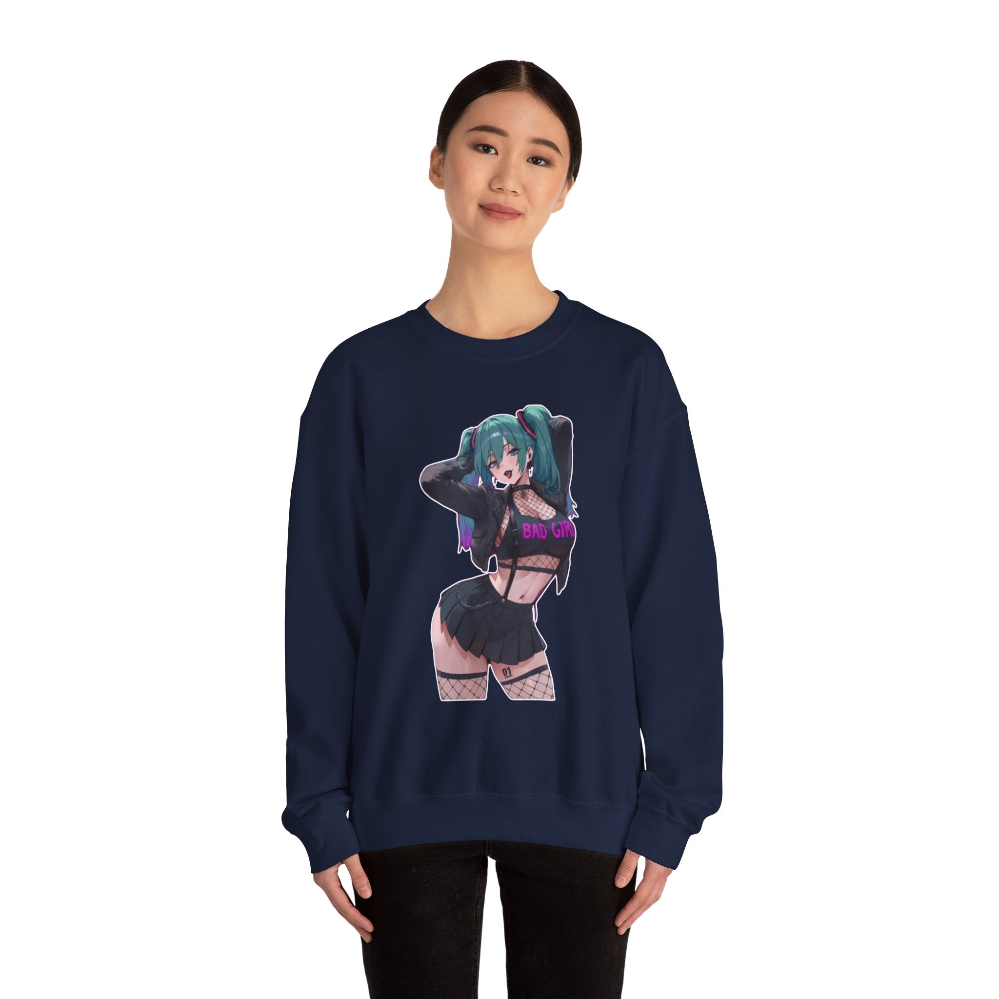 Hatsune Miku Baddie Unisex Heavy Blend™ Crewneck Sweatshirt