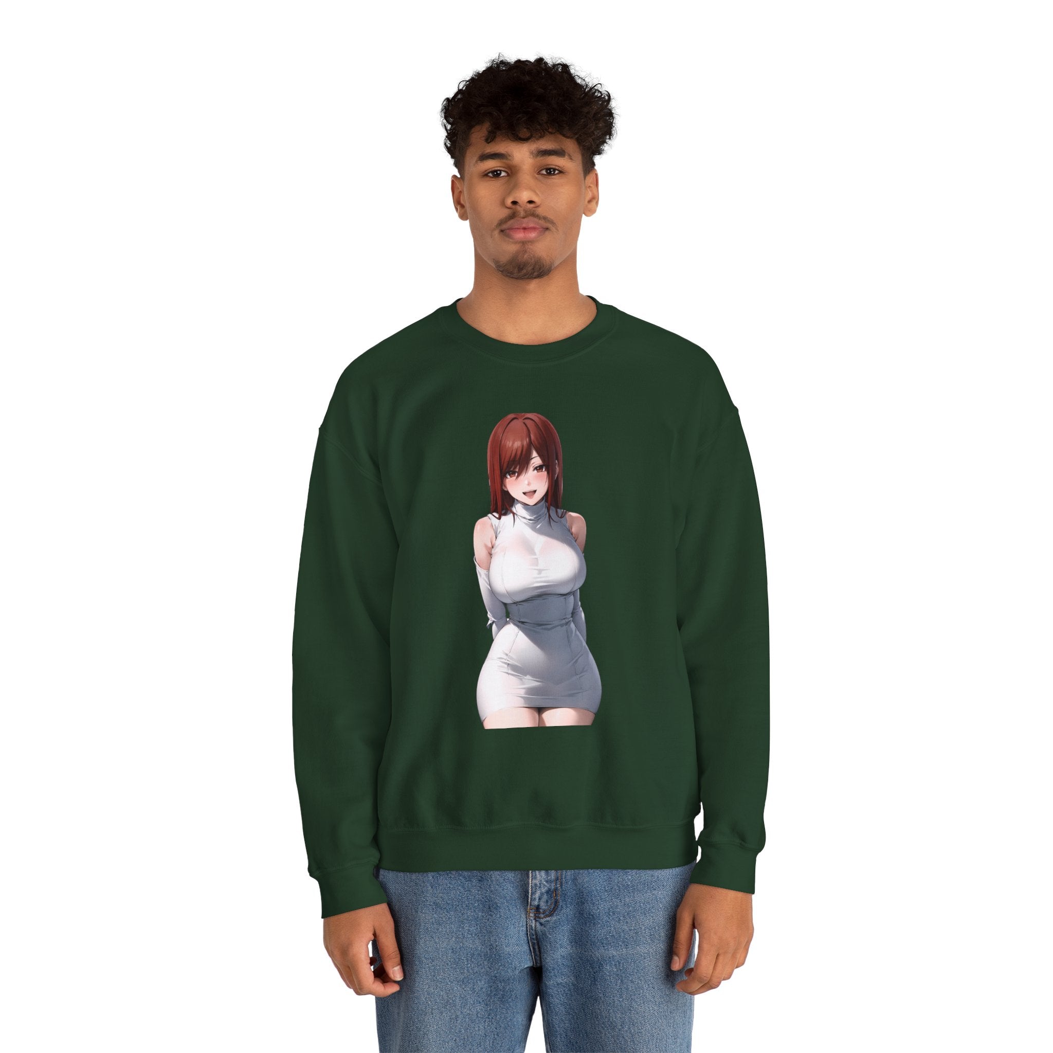 Ezra Scarlet Charming White Dress Anime Unisex Heavy Blend™ Crewneck Sweatshirt