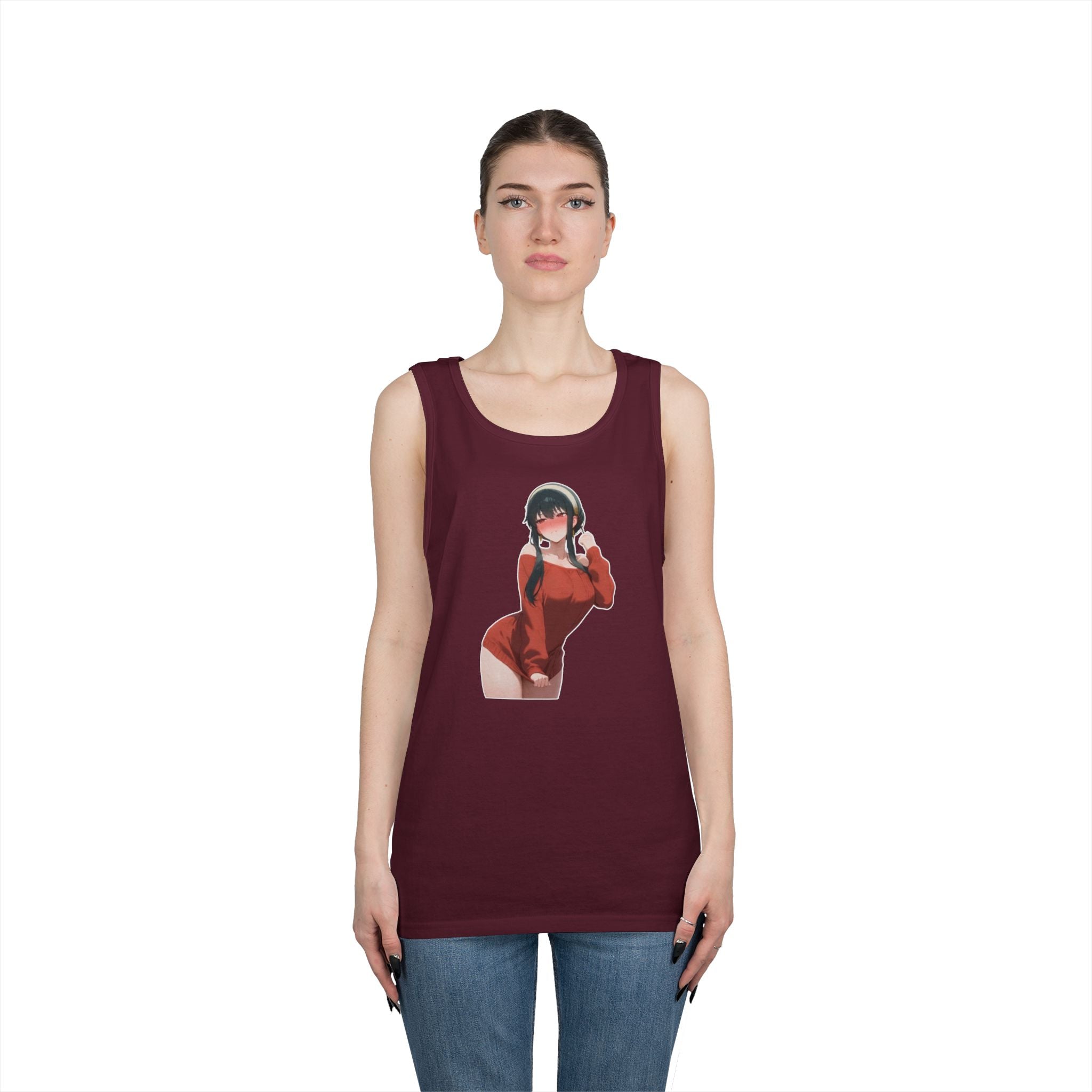 Yor Forger Blushing Waifu Heavy Cotton Tank Top