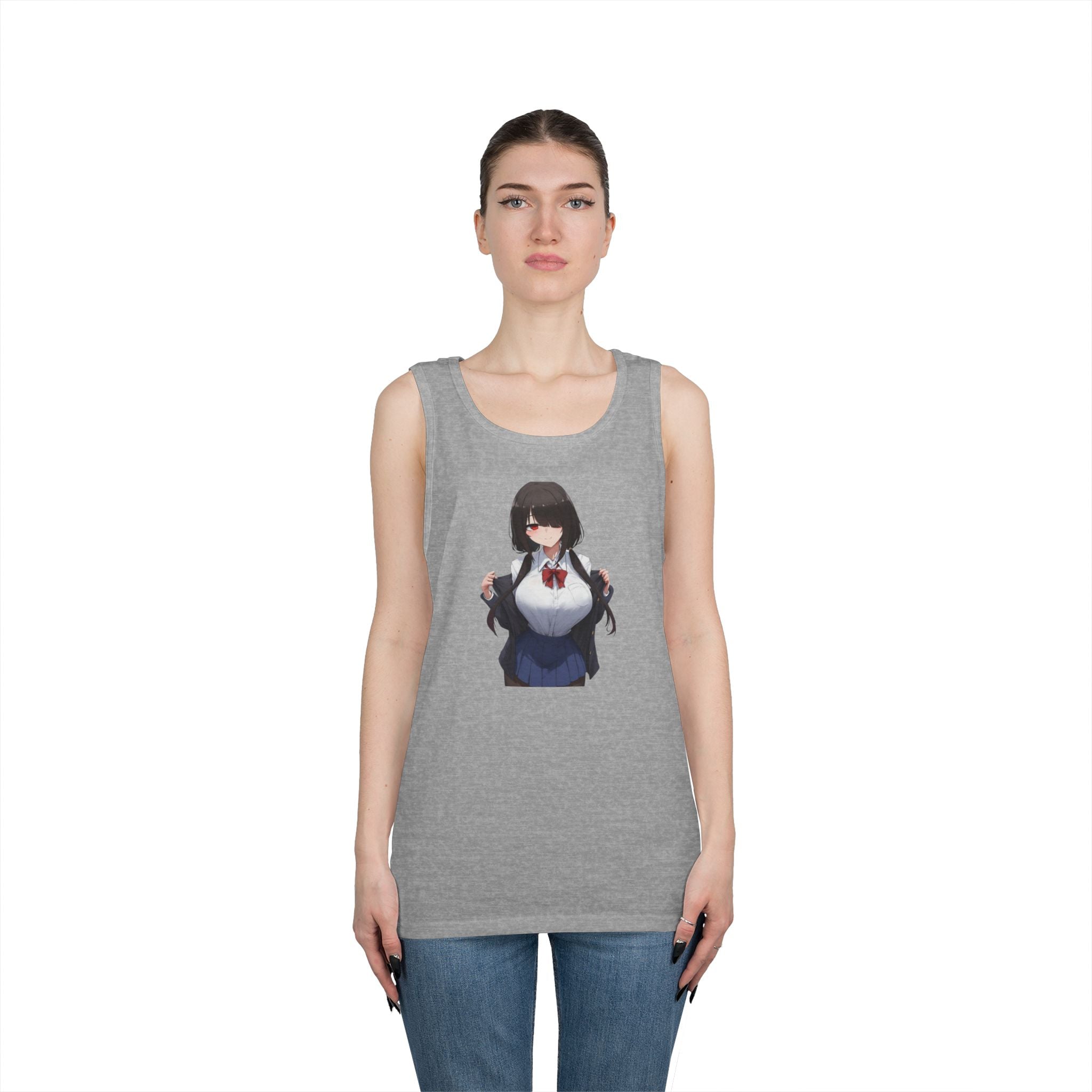 Tokisaki Kurum Schoolgirl Gothic Seductive Heavy Cotton Tank Top