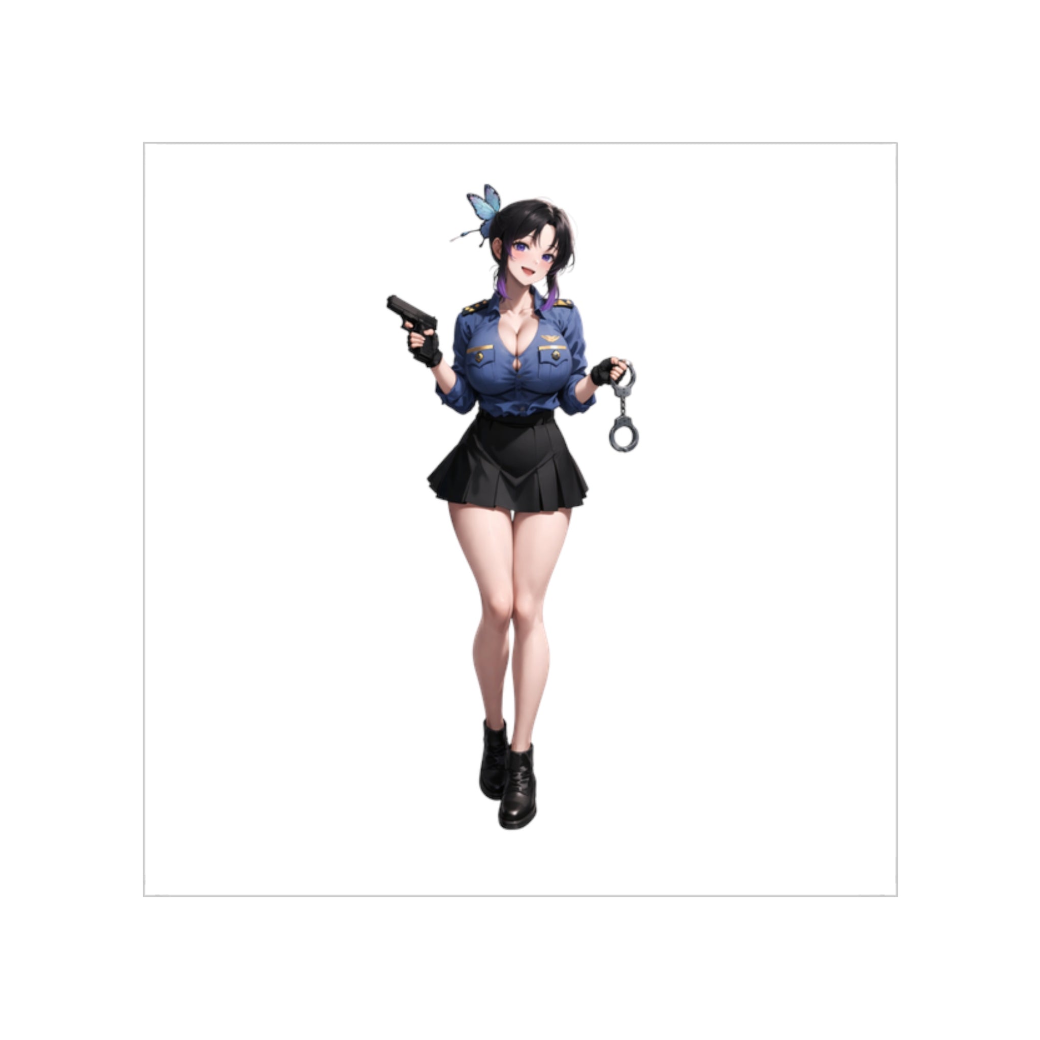 Kochou Shinobu Police Waifu Sticker