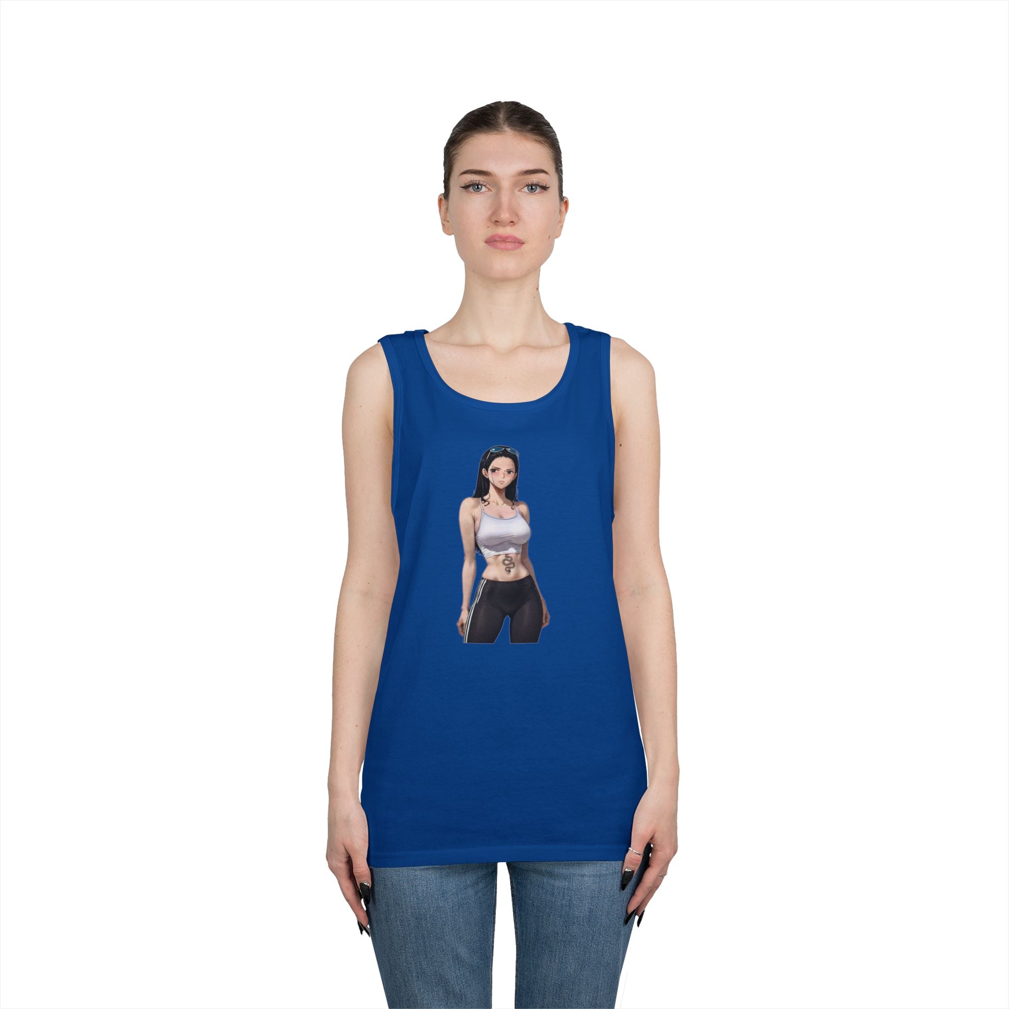 Nico Robin Sporty Snake Tattoo Anime Heavy Cotton Tank Top