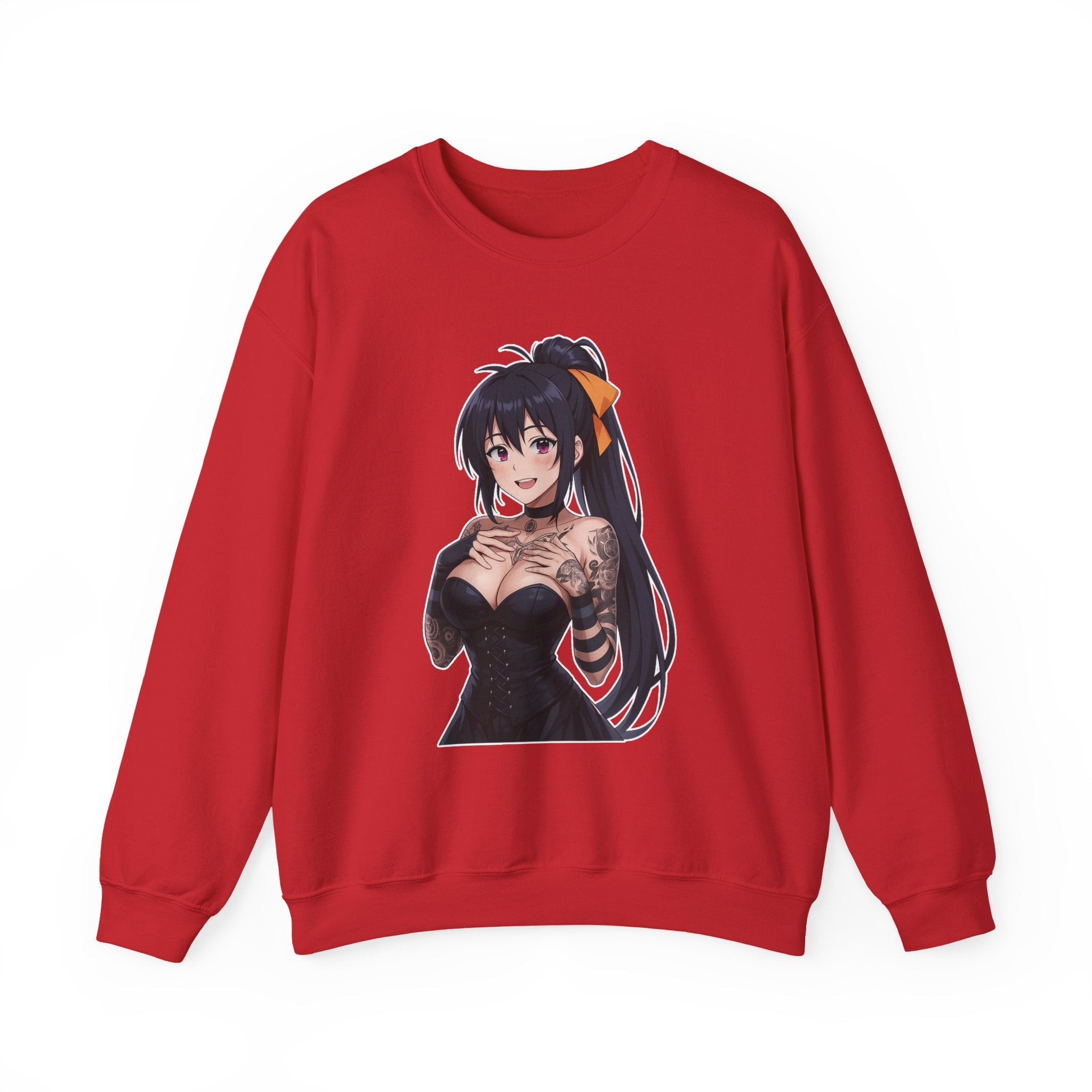Gothic Style Akeno Himejima Tattoed Waifu Unisex Heavy Blend™ Crewneck Sweatshirt