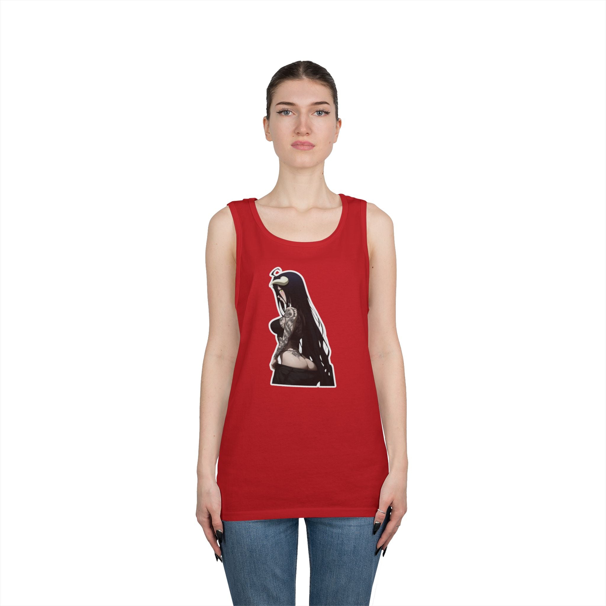 Albedo From Overlord Gothic Tattooed Heavy Cotton Tank Top