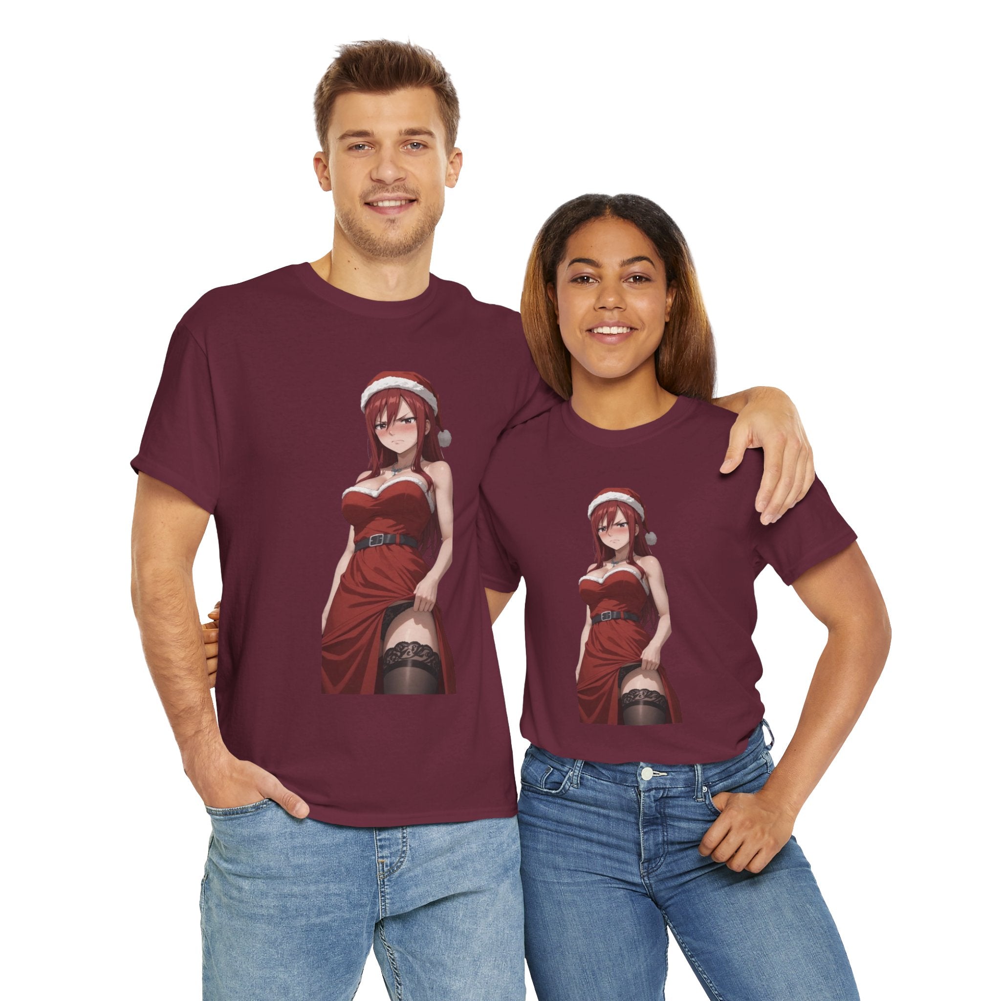 Ezra Scarlet Christmas Themed Angry Anime Unisex Heavy Cotton Tee