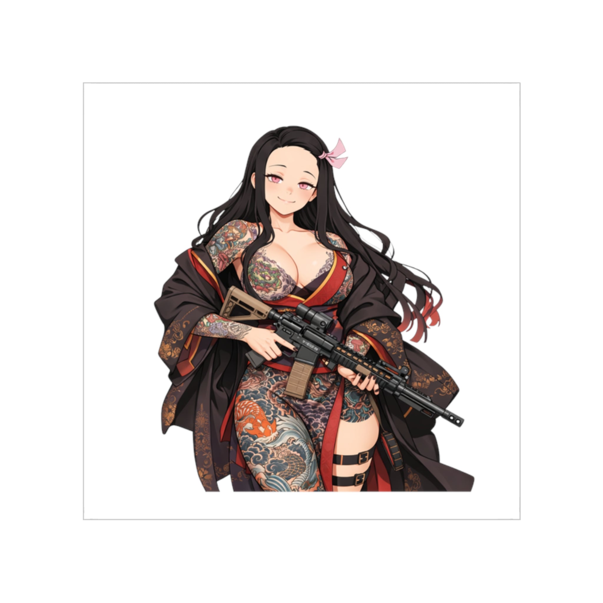 Nezuko Tactical Tattoo Sexy Waifu Sticker