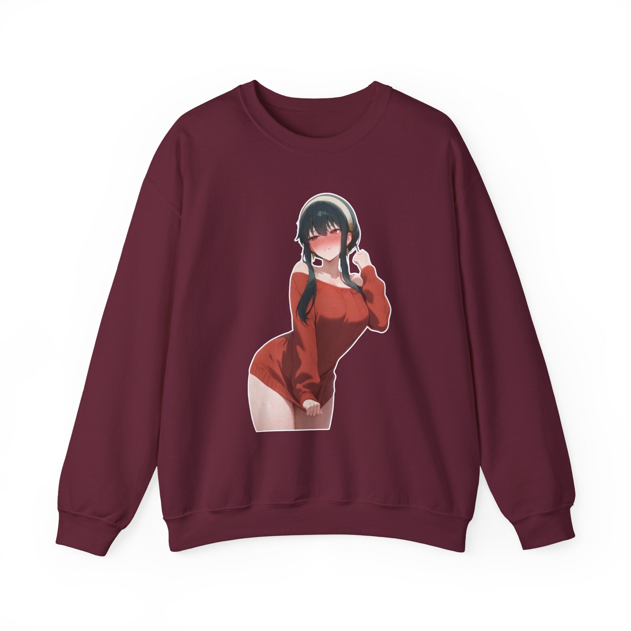 Yor Forger Blushing Waifu Unisex Heavy Blend™ Crewneck Sweatshirt