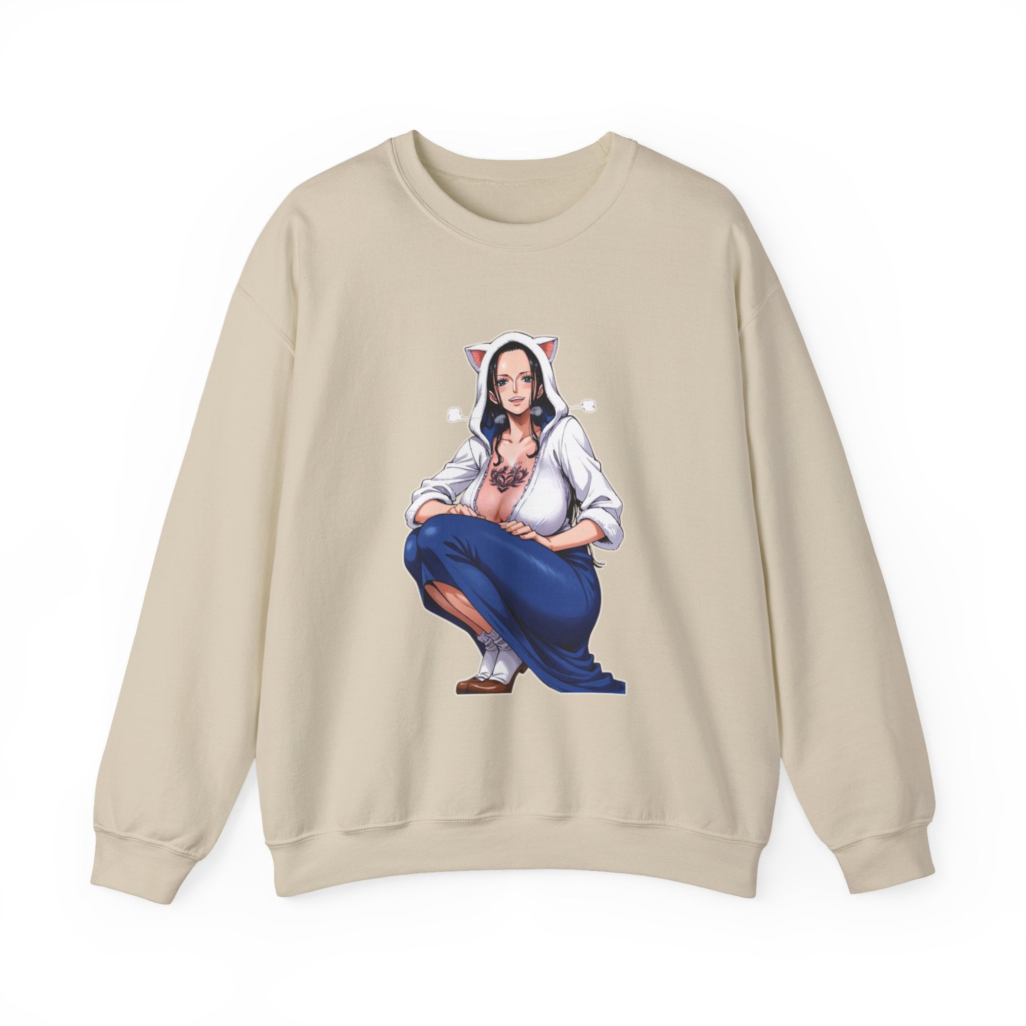 Nico Robin Catgirl Casual Anime Unisex Heavy Blend™ Crewneck Sweatshirt