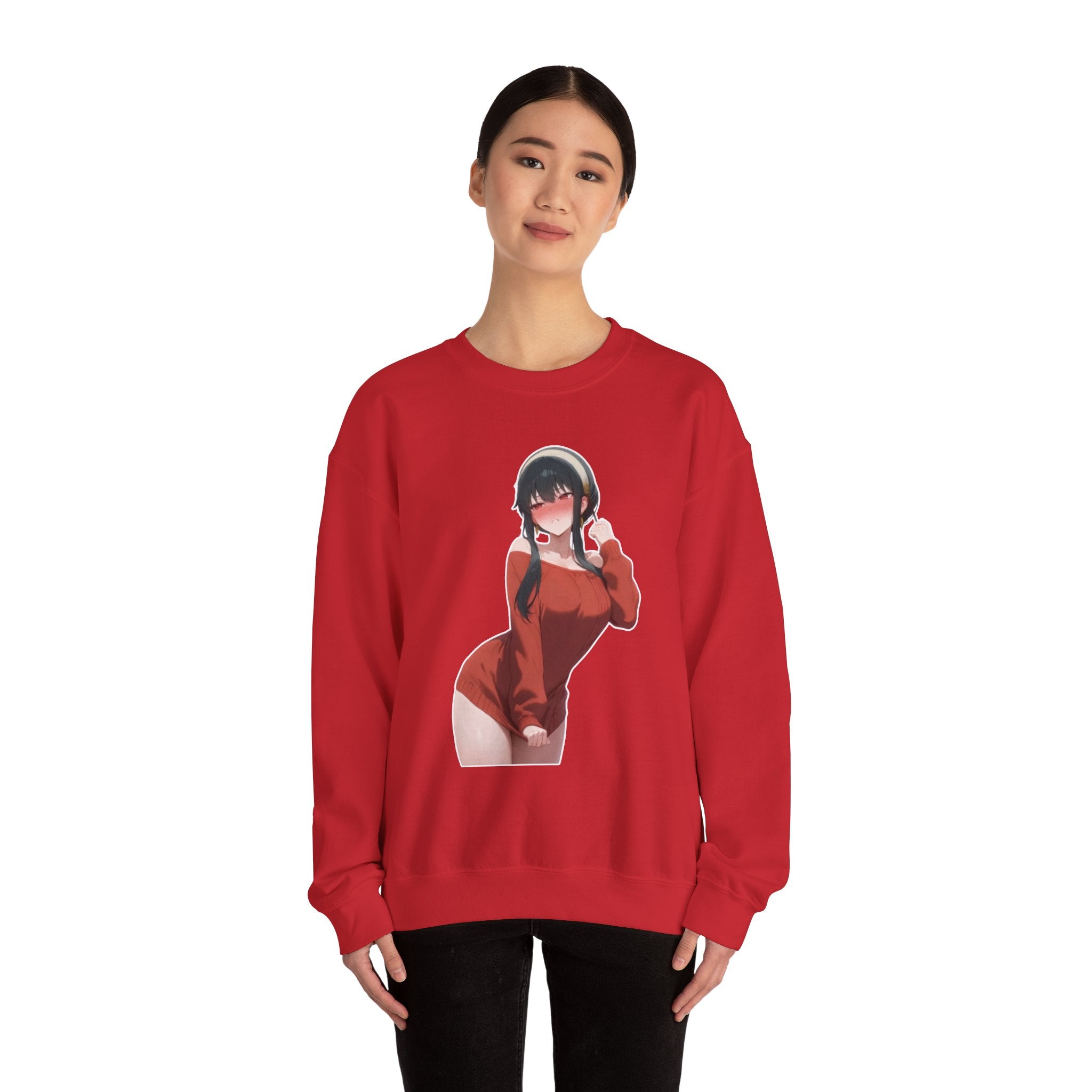 Yor Forger Blushing Waifu Unisex Heavy Blend™ Crewneck Sweatshirt