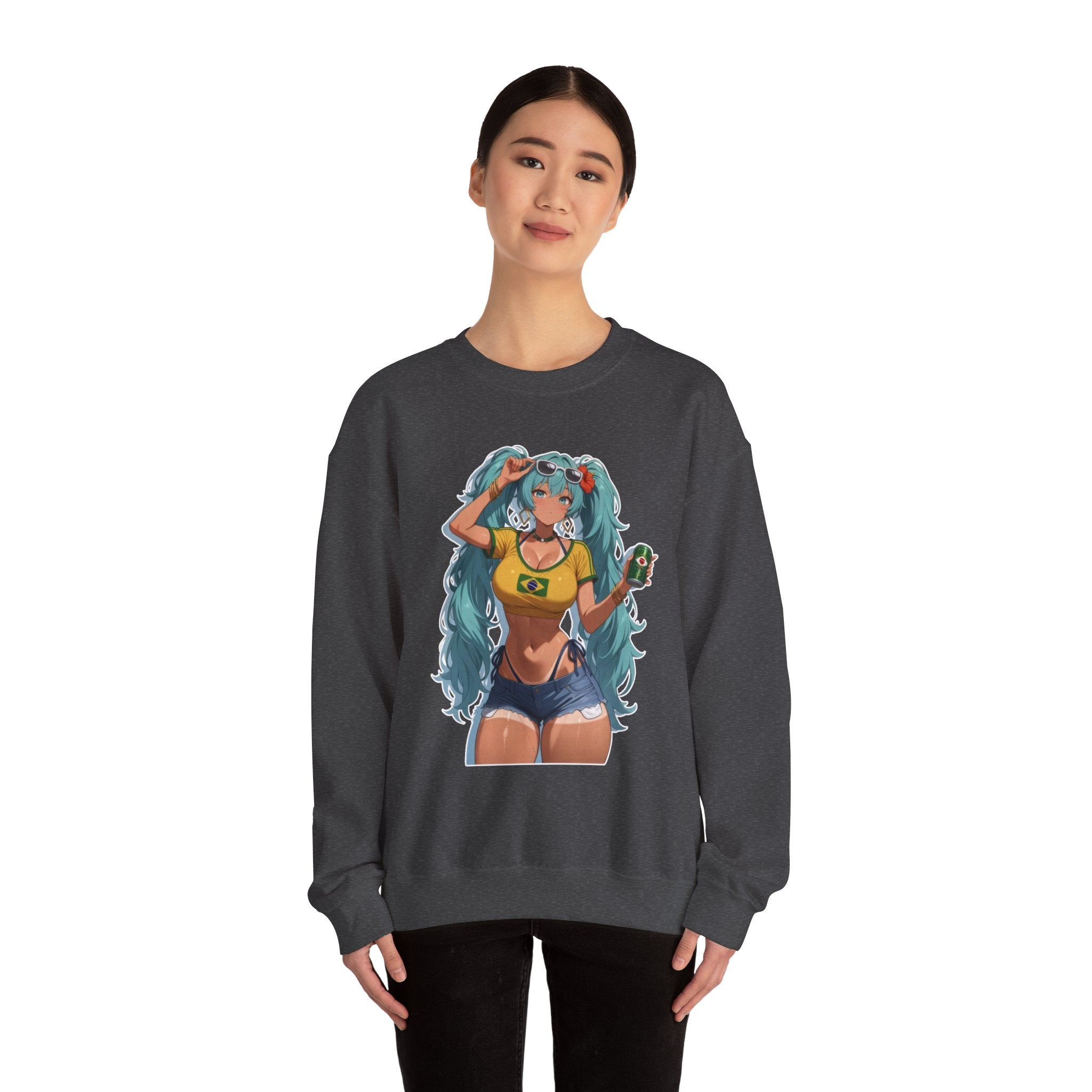 Hatsune Miku Brazil Girl Unisex Heavy Blend™ Crewneck Sweatshirt