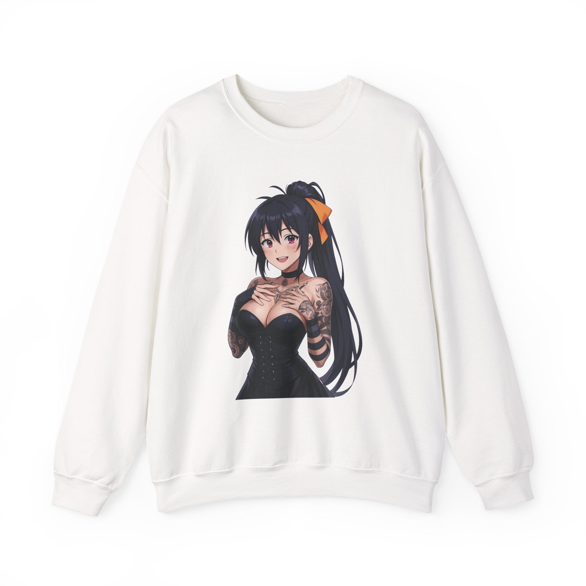 Gothic Style Akeno Himejima Tattoed Waifu Unisex Heavy Blend™ Crewneck Sweatshirt