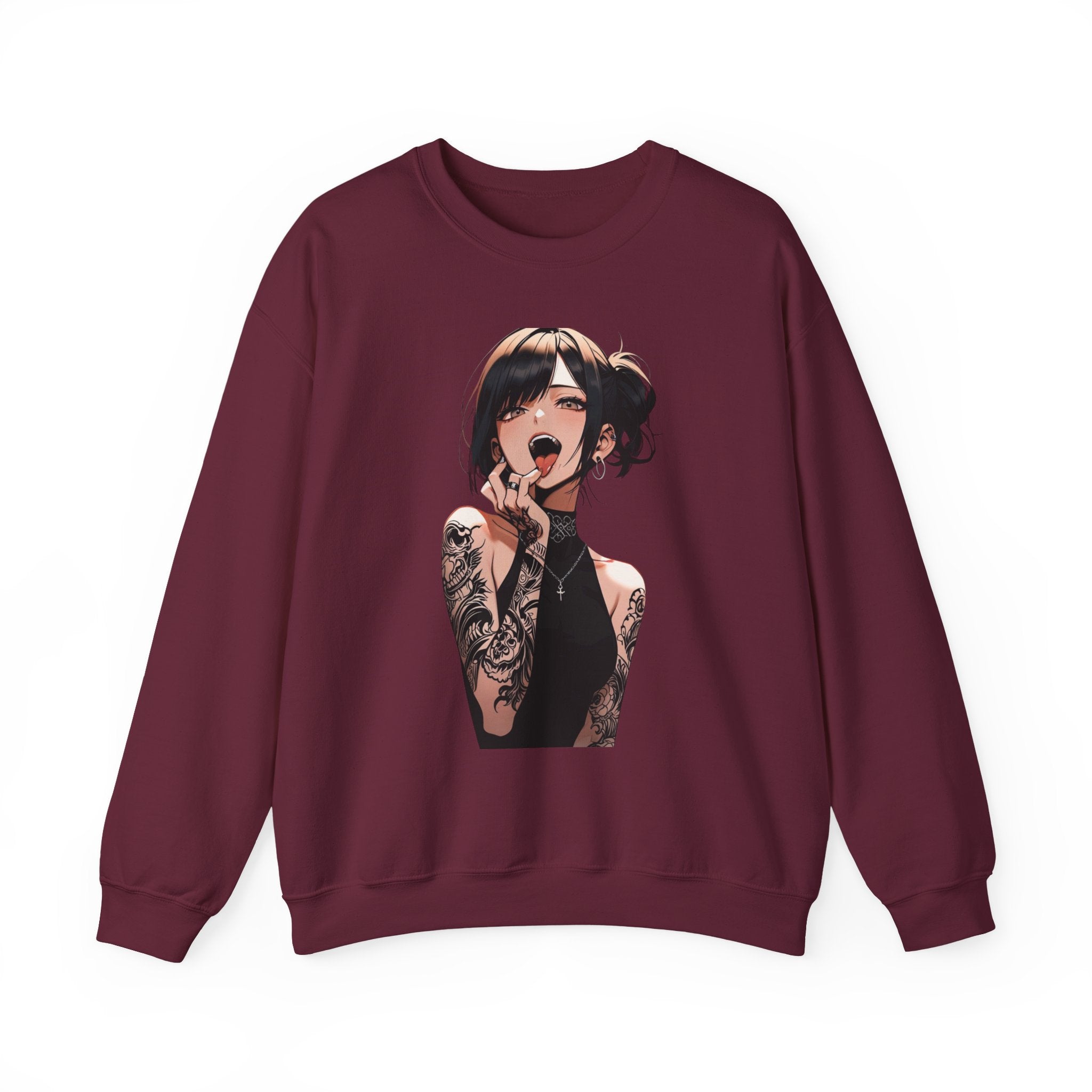 Gothic Himiko Toga Tattooed Ahegao Unisex Heavy Blend™ Crewneck Sweatshirt