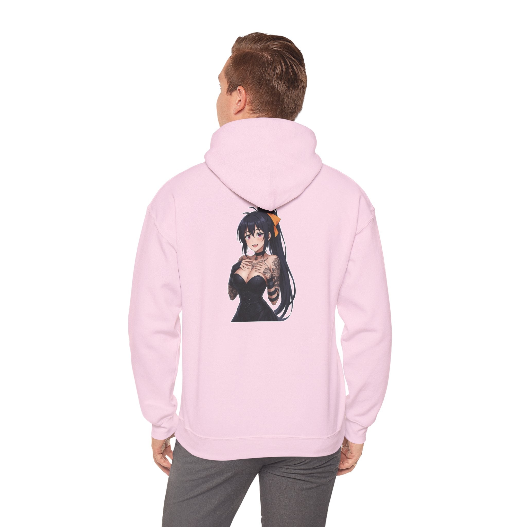 Gothic Style Akeno Himejima Tattoed Waifu Unisex Heavy Blend™ Hooded Sweatshirt