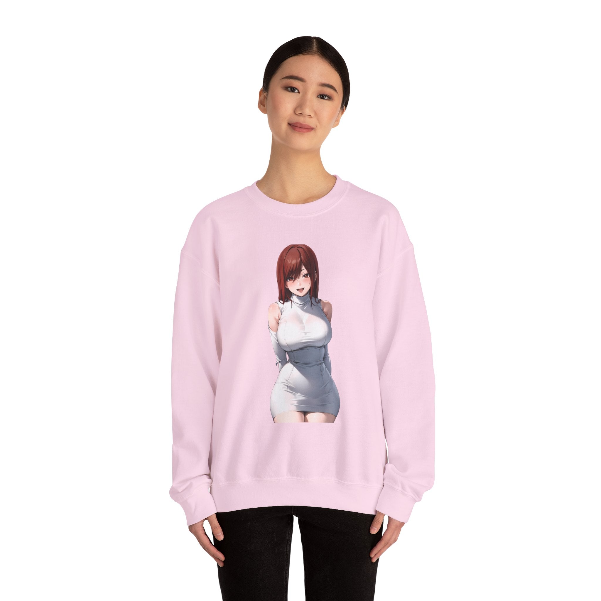 Ezra Scarlet Charming White Dress Anime Unisex Heavy Blend™ Crewneck Sweatshirt