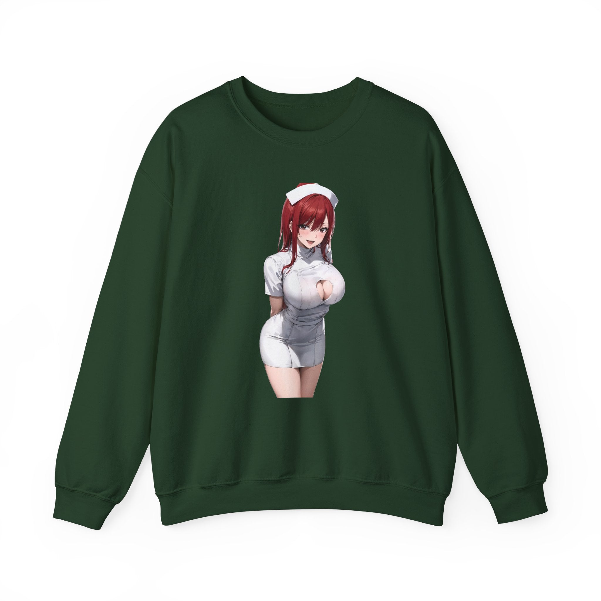 Ezra Scarlet Nurse Uniform Anime Unisex Heavy Blend™ Crewneck Sweatshirt