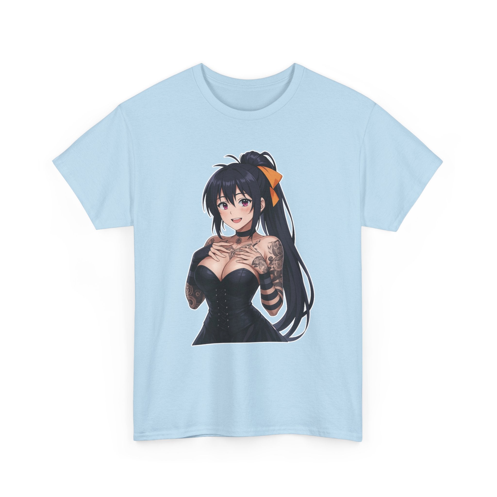 Gothic Style Akeno Himejima Tattoed Waifu Unisex Heavy Cotton Tee