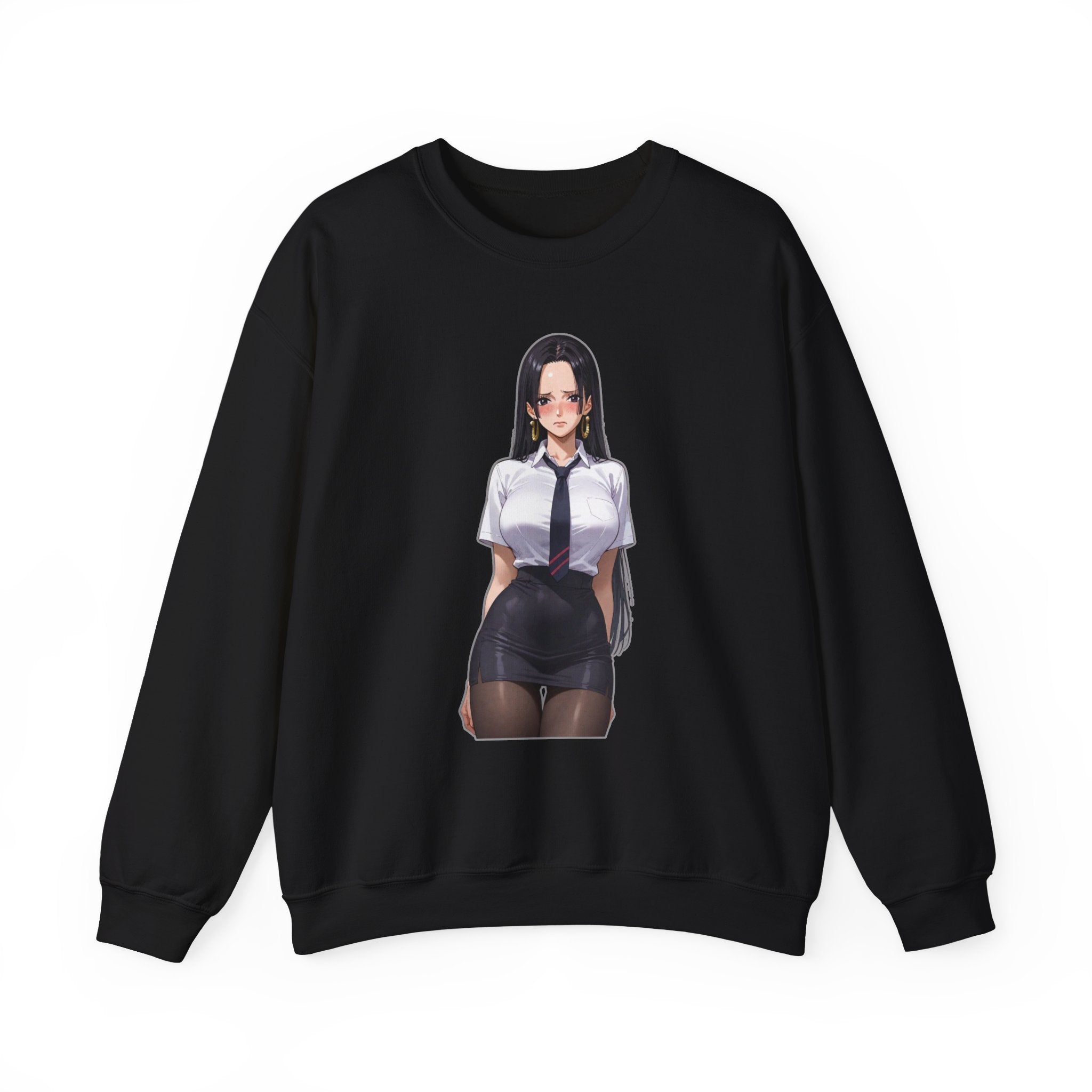 Nico Robin Office Lady Blushing Anime Unisex Heavy Blend™ Crewneck Sweatshirt