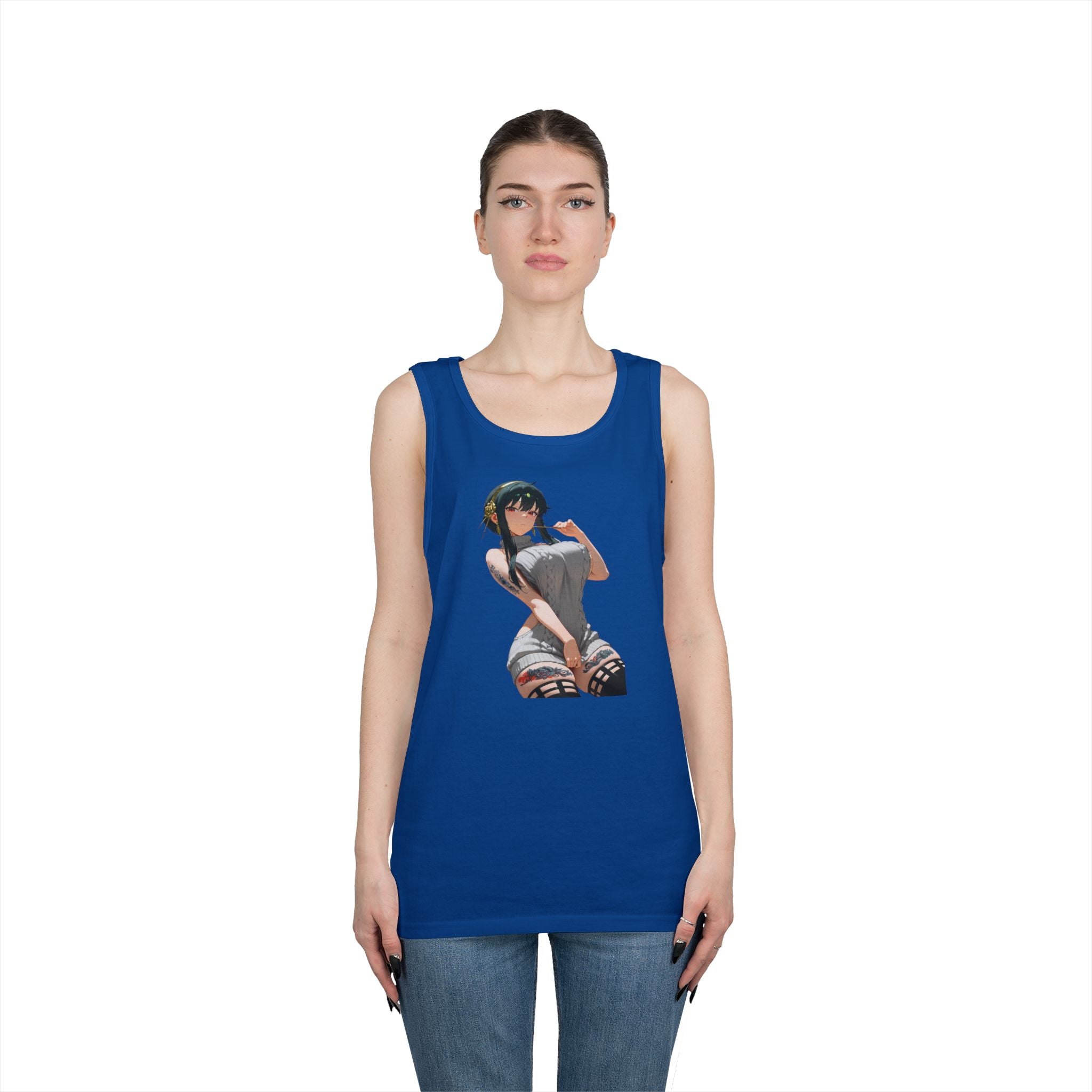 Yor Forger Sexy Tattooed Anime Heavy Cotton Tank Top