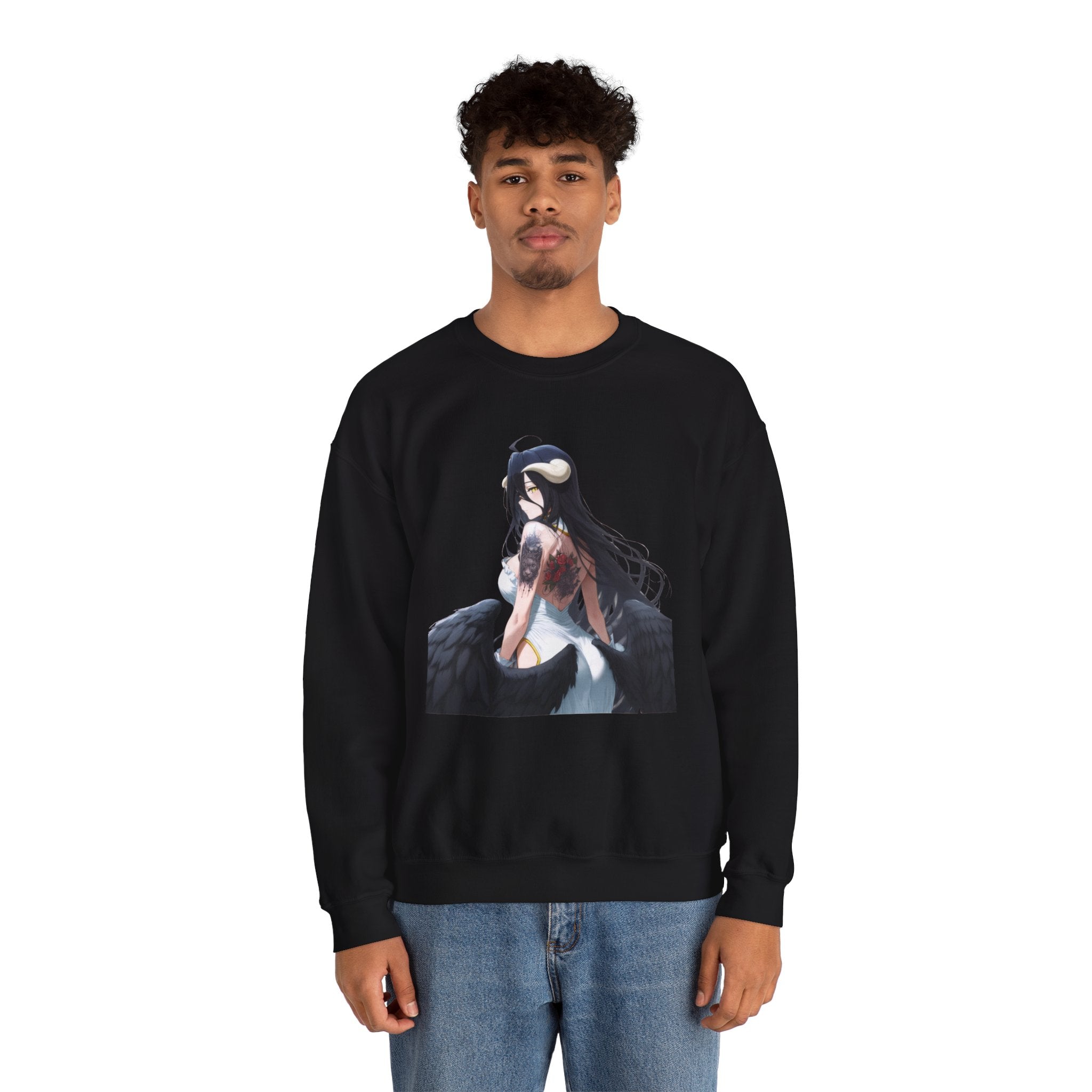 Gothic Albedo Overlord Waifu Unisex Heavy Blend™ Crewneck Sweatshirt