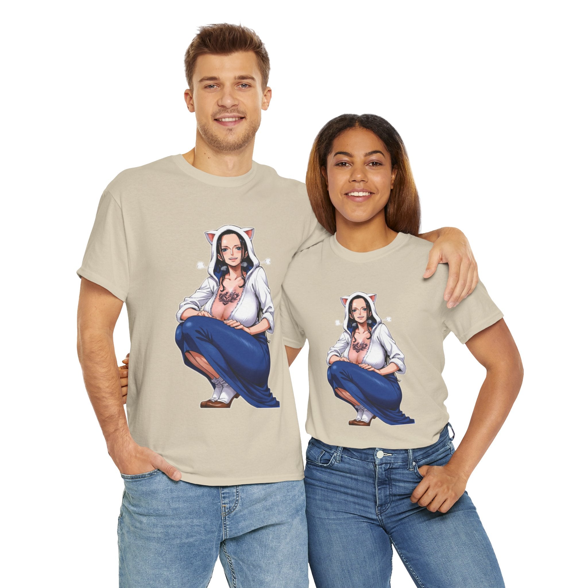 Nico Robin Catgirl Casual Anime Heavy Cotton Tee