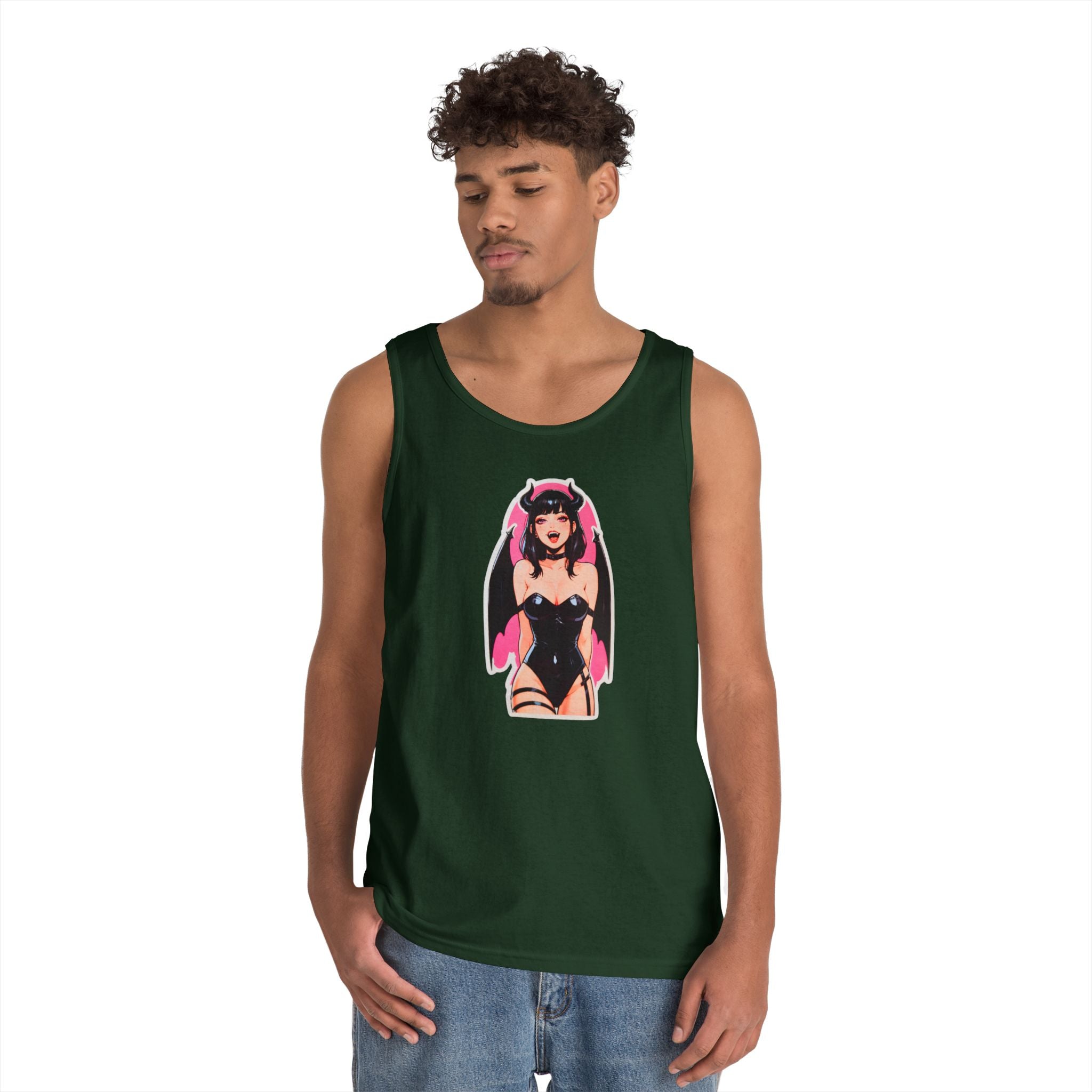 Succubus Ahegao Dark Gothic Heavy Cotton Tank Top