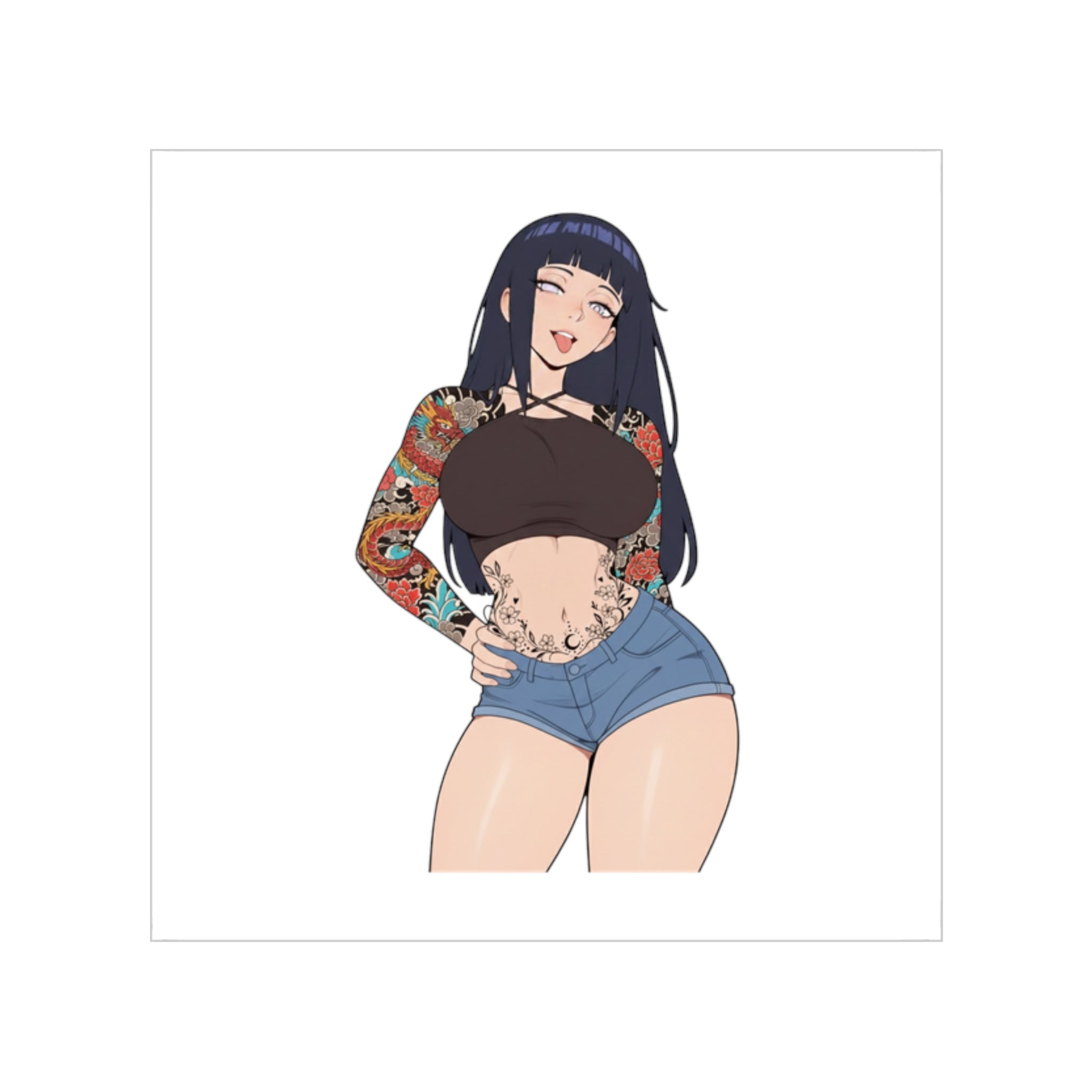 Hyuga Hinata Tattooed Sexy Waifu Sticker