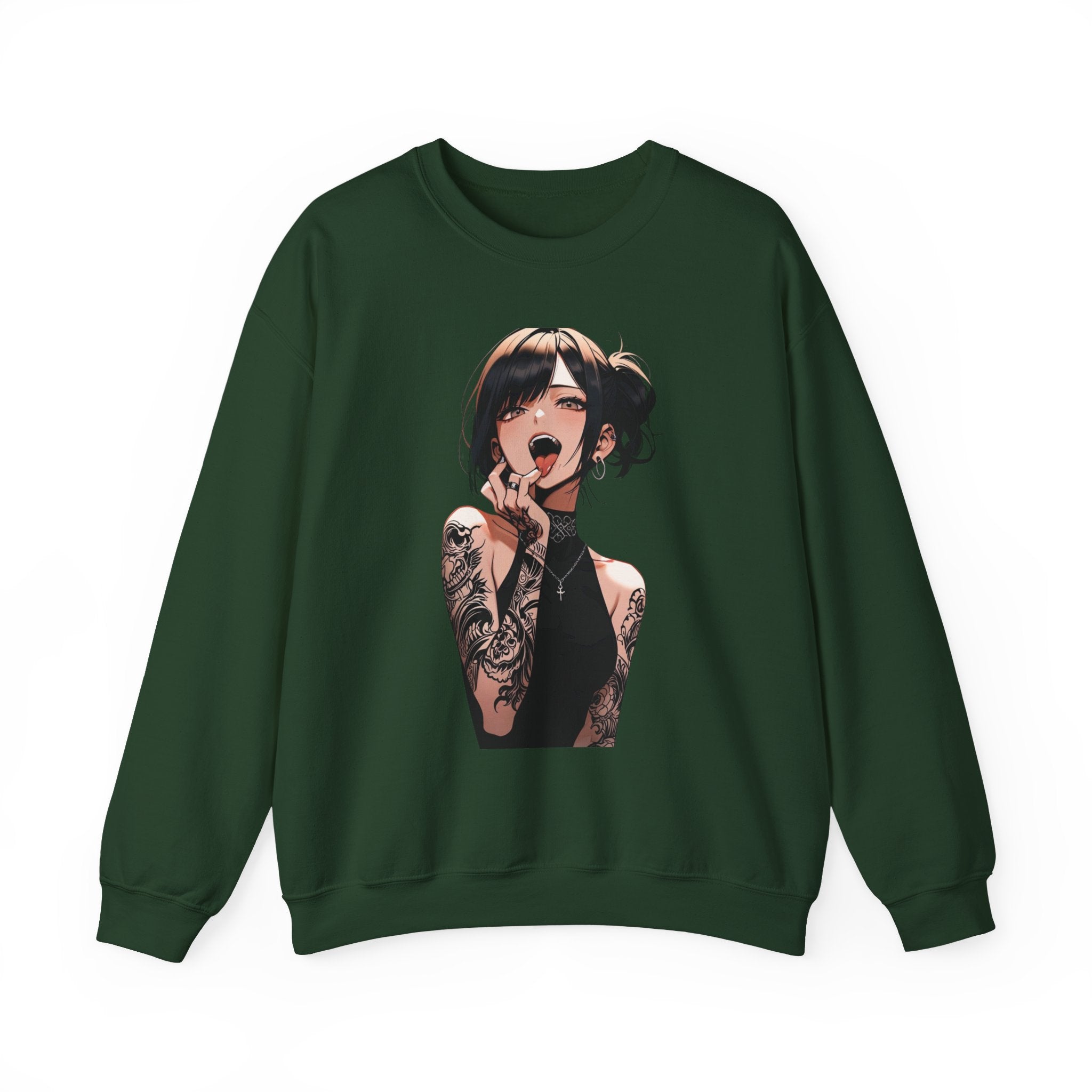 Gothic Himiko Toga Tattooed Ahegao Unisex Heavy Blend™ Crewneck Sweatshirt