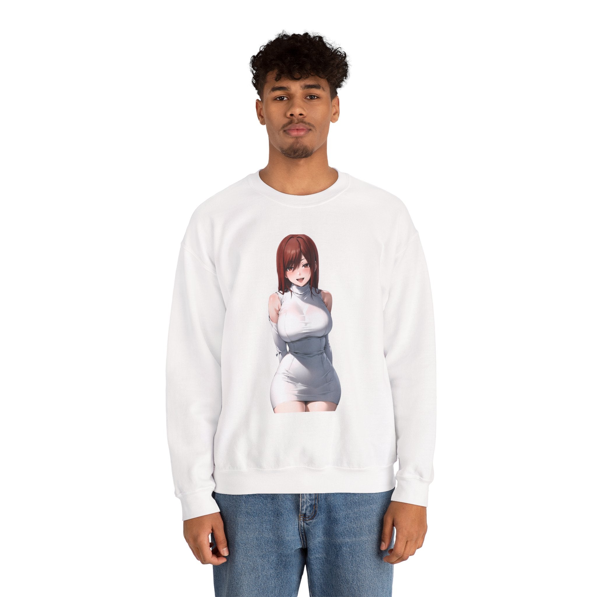 Ezra Scarlet Charming White Dress Anime Unisex Heavy Blend™ Crewneck Sweatshirt