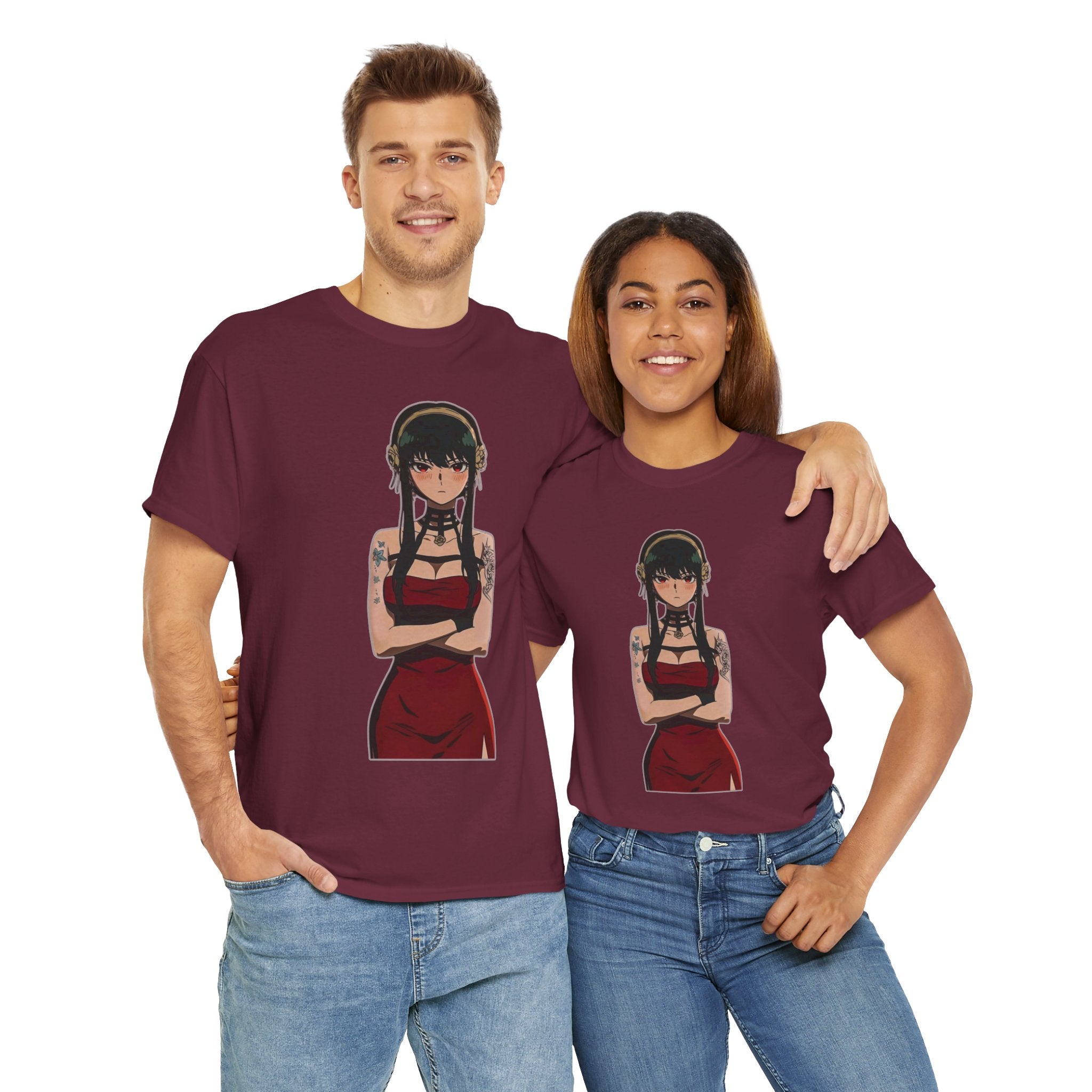Yor Forger Elegant Tattooed Anime Unisex Heavy Cotton Tee