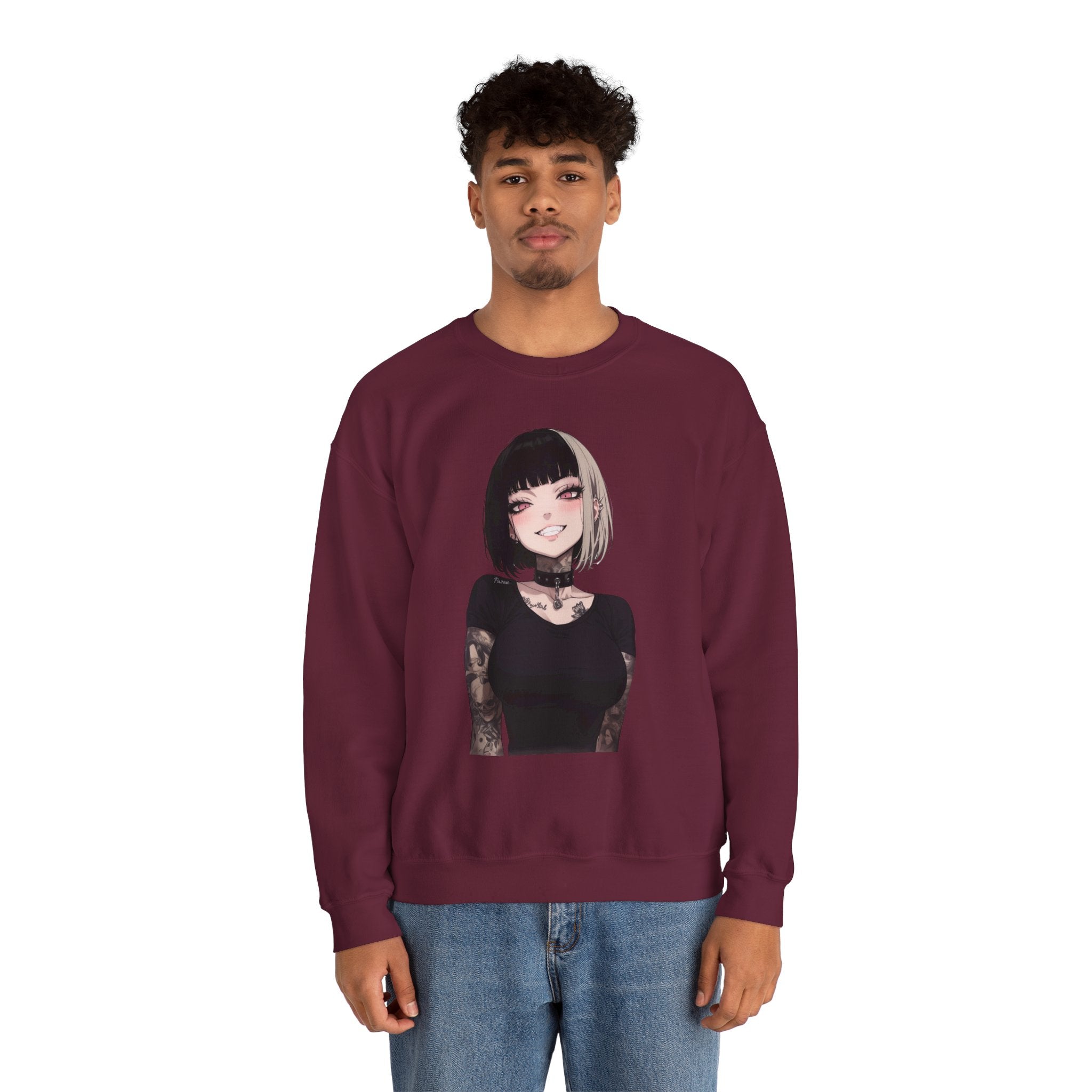Himiko Toga Gothic Tattooed Style Unisex Heavy Blend™ Crewneck Sweatshirt