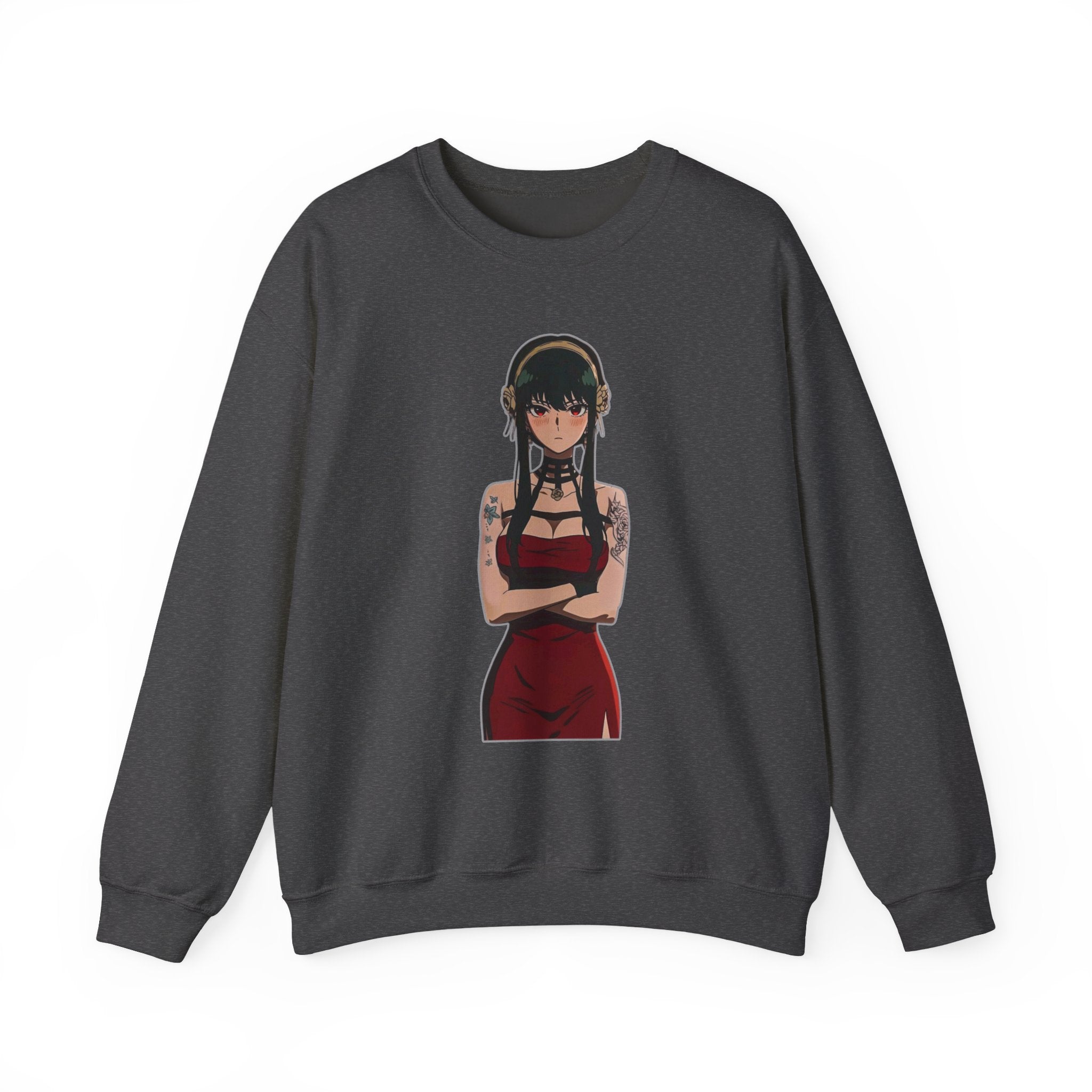 Yor Forger Elegant Tattooed Anime Unisex Heavy Blend™ Crewneck Sweatshirt