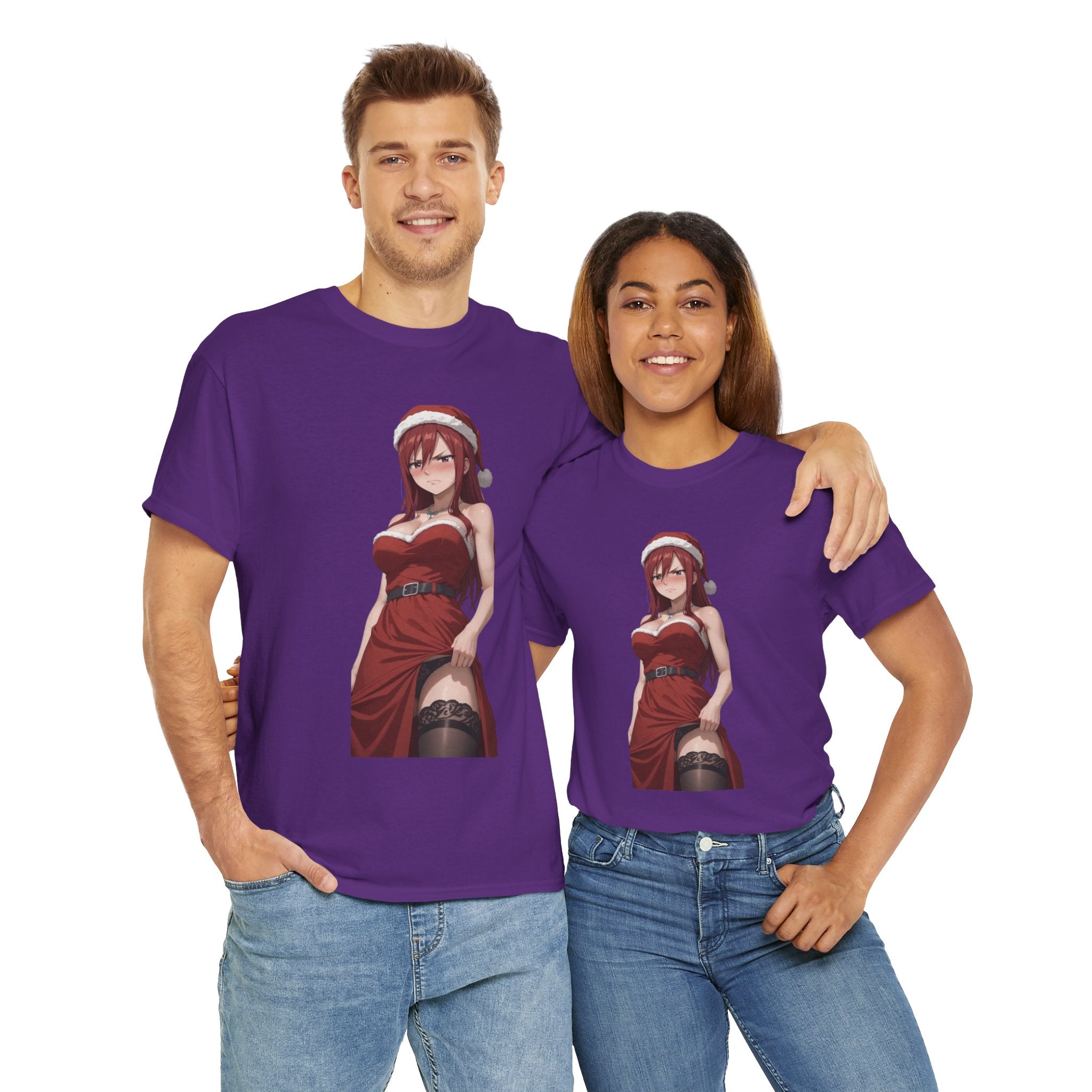 Ezra Scarlet Christmas Themed Angry Anime Unisex Heavy Cotton Tee