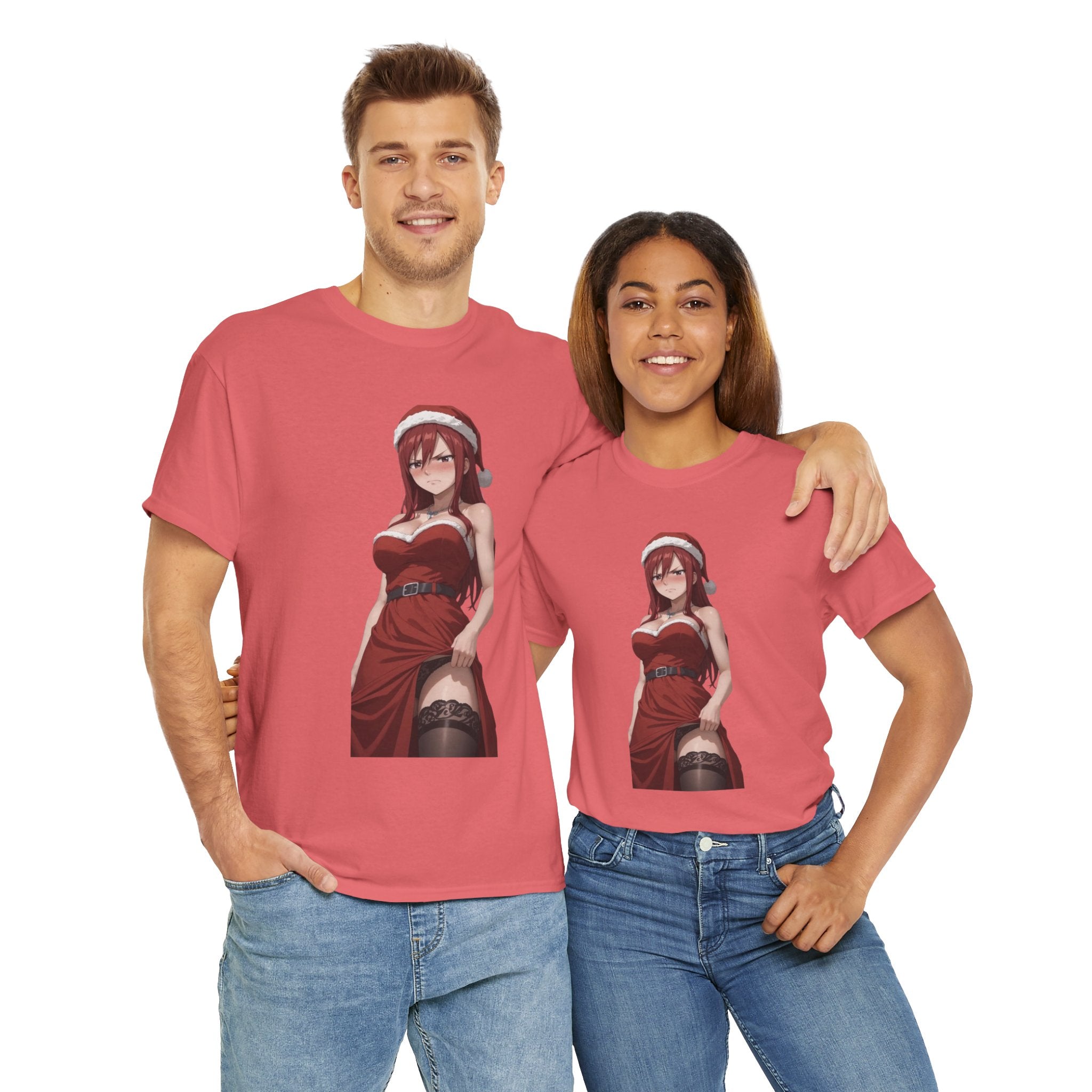 Ezra Scarlet Christmas Themed Angry Anime Unisex Heavy Cotton Tee