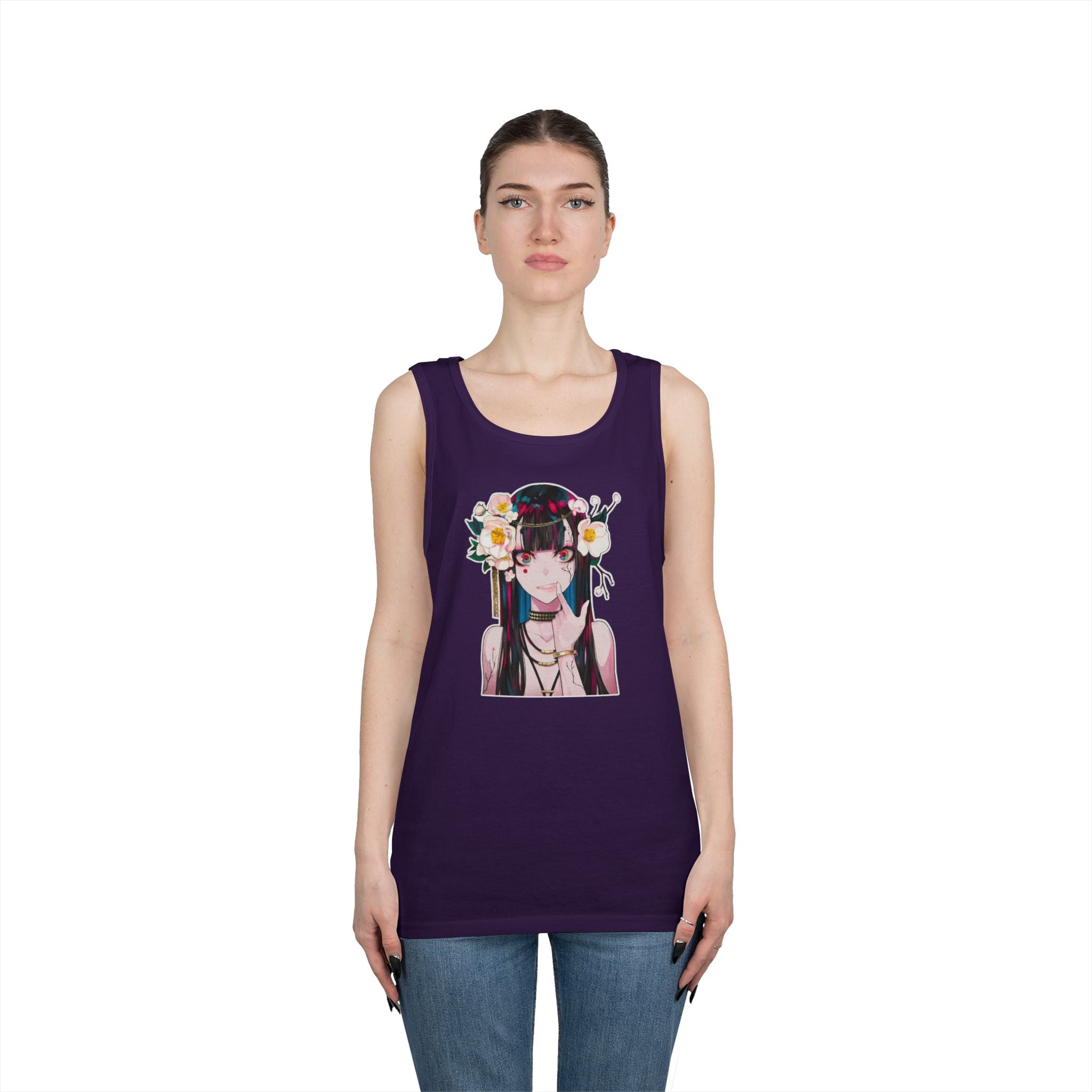 Vampire Girl Dark Fantasy Heavy Cotton Tank Top